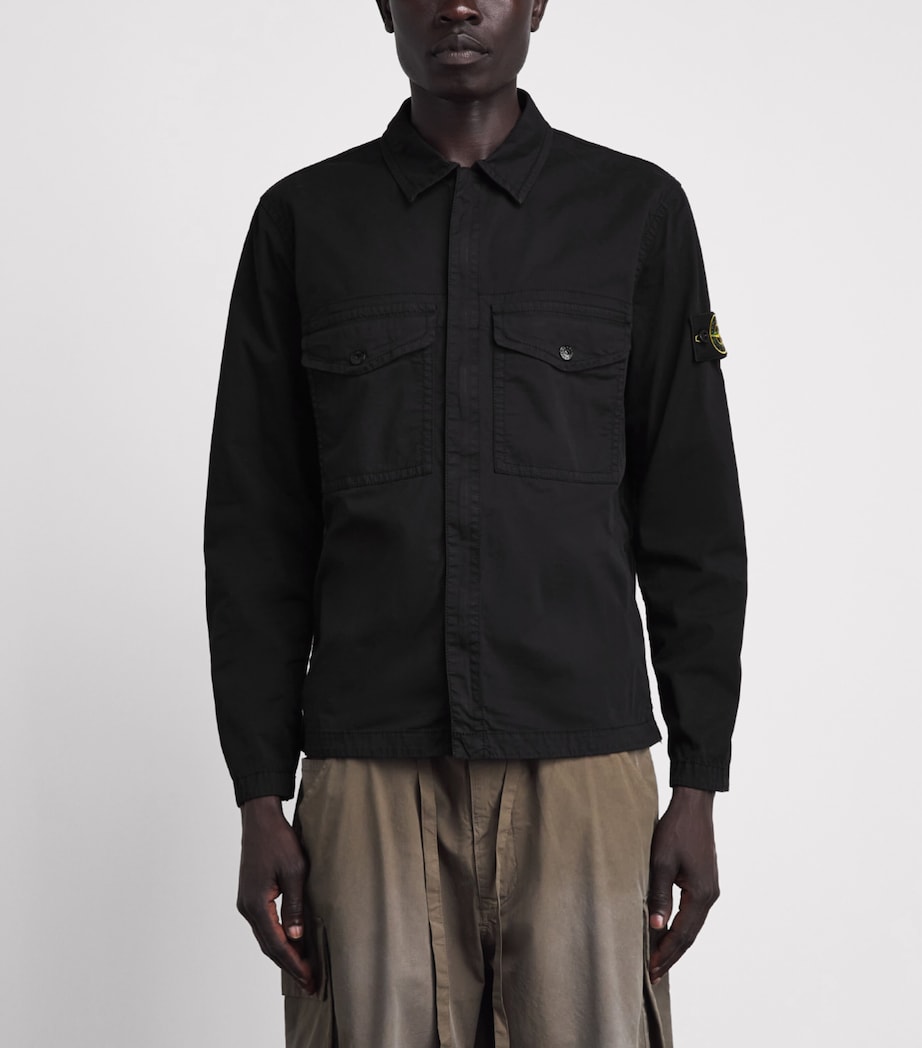 Stone Island Mens Stretch-Cotton Compass Overshirt Image 4