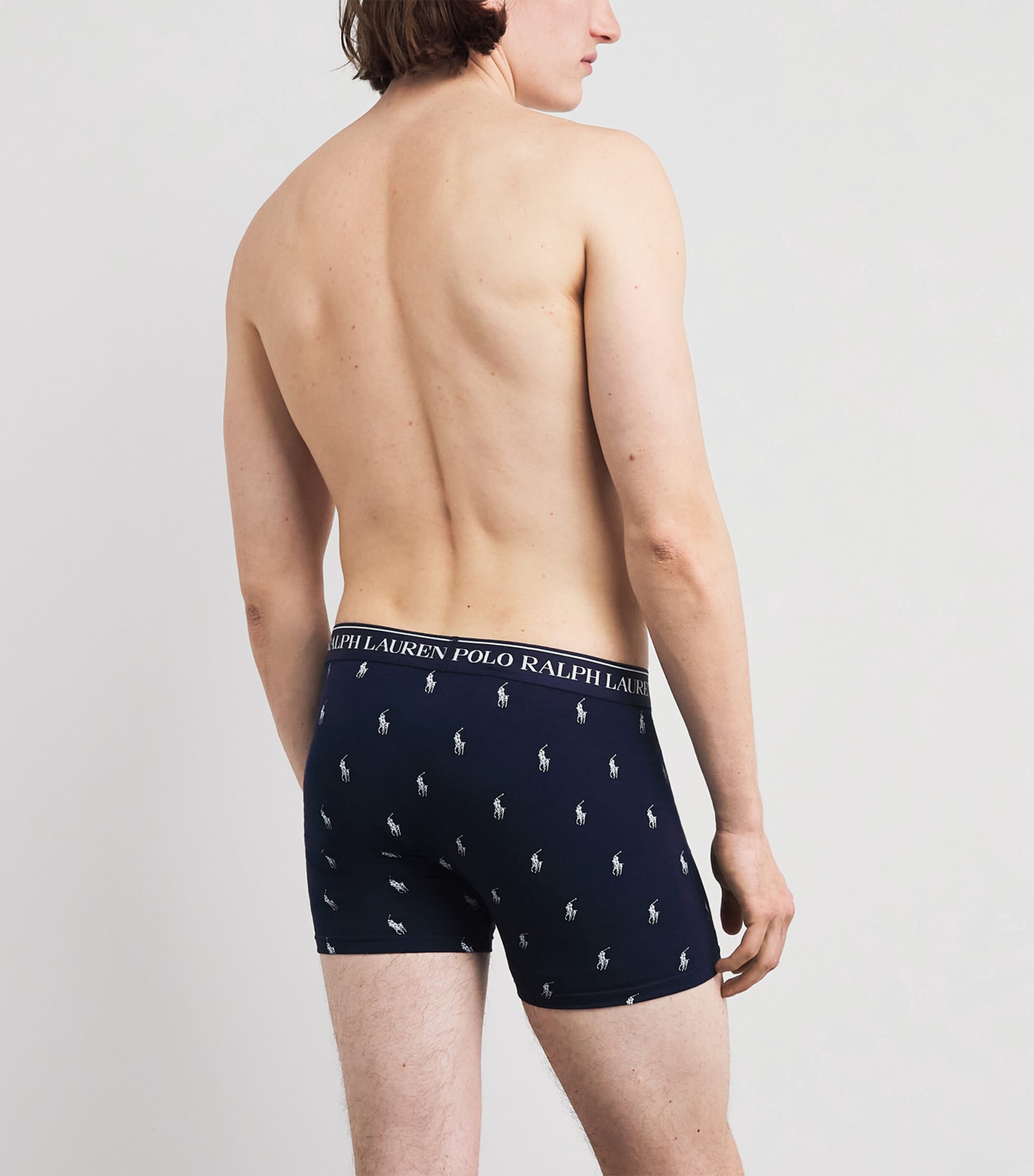 Polo Ralph Lauren Mens Stretch-Cotton Boxer Briefs (Pack of 3) Navy Aopp/paper Wht/ Image 3