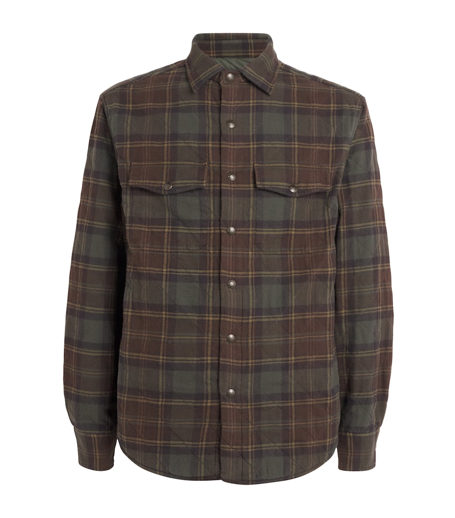 Cotton Check Overshirt GREEN Image 1