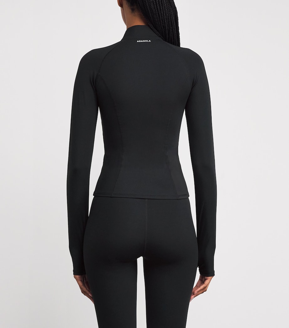 Long-Sleeve Zip-Up Ultimate Top BLACK Image 4