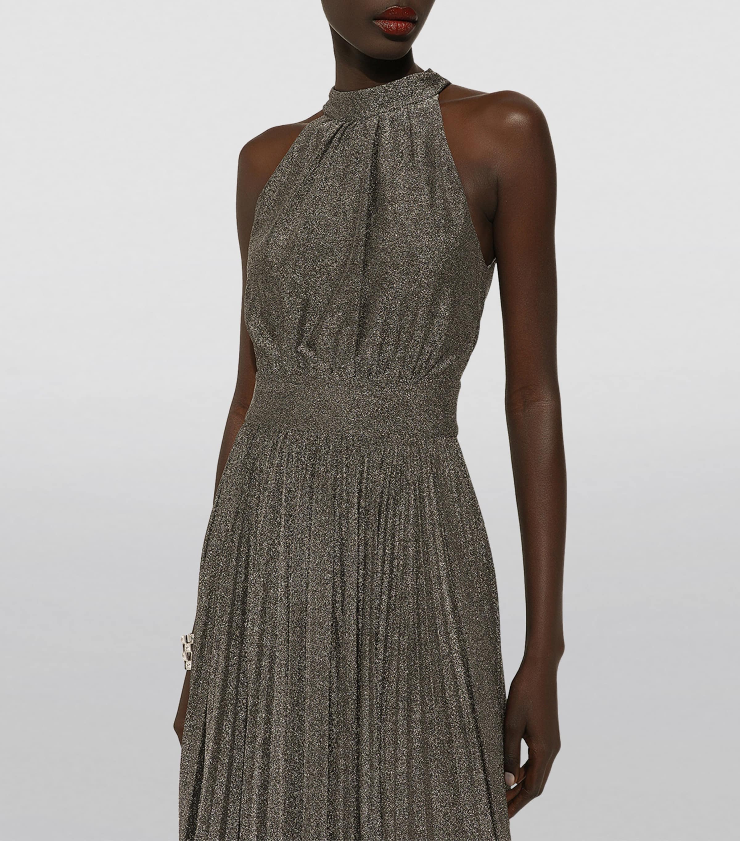 Halterneck Midi Dress S0998-SILVER Image 3