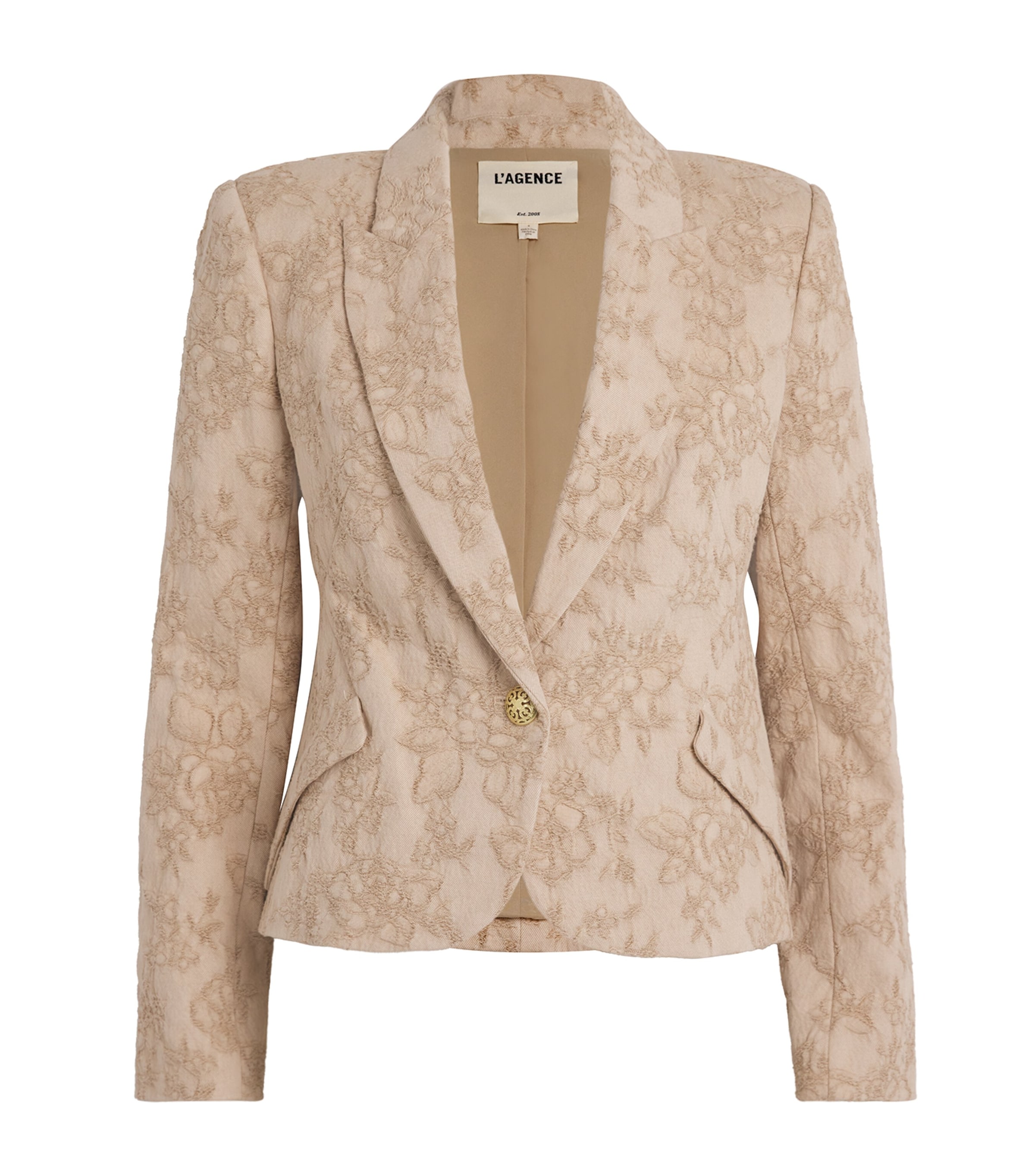 L'agence Cotton Twill Jennah Blazer In Brown
