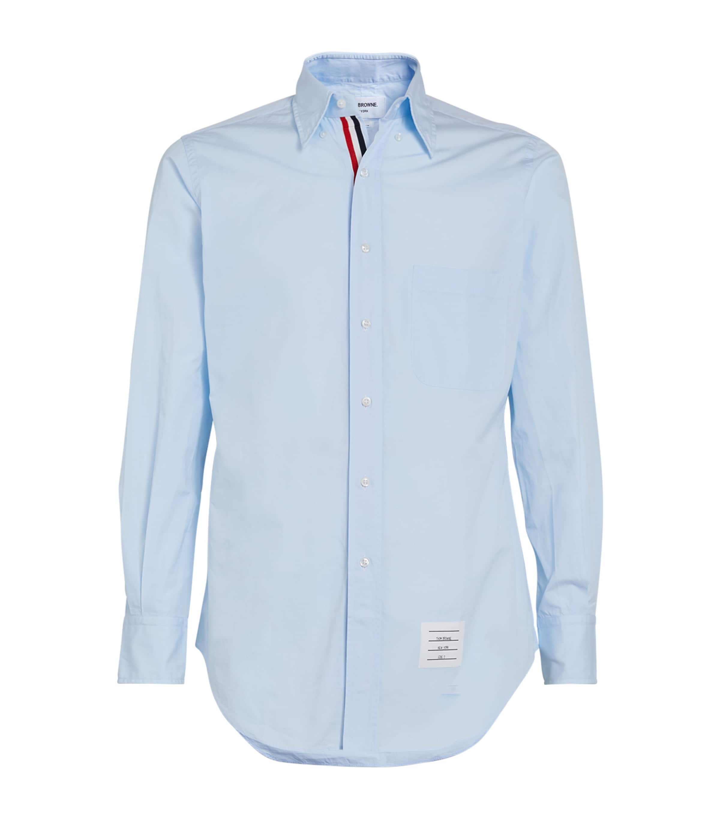 Thom Browne Cotton Tricolour Shirt In Blue