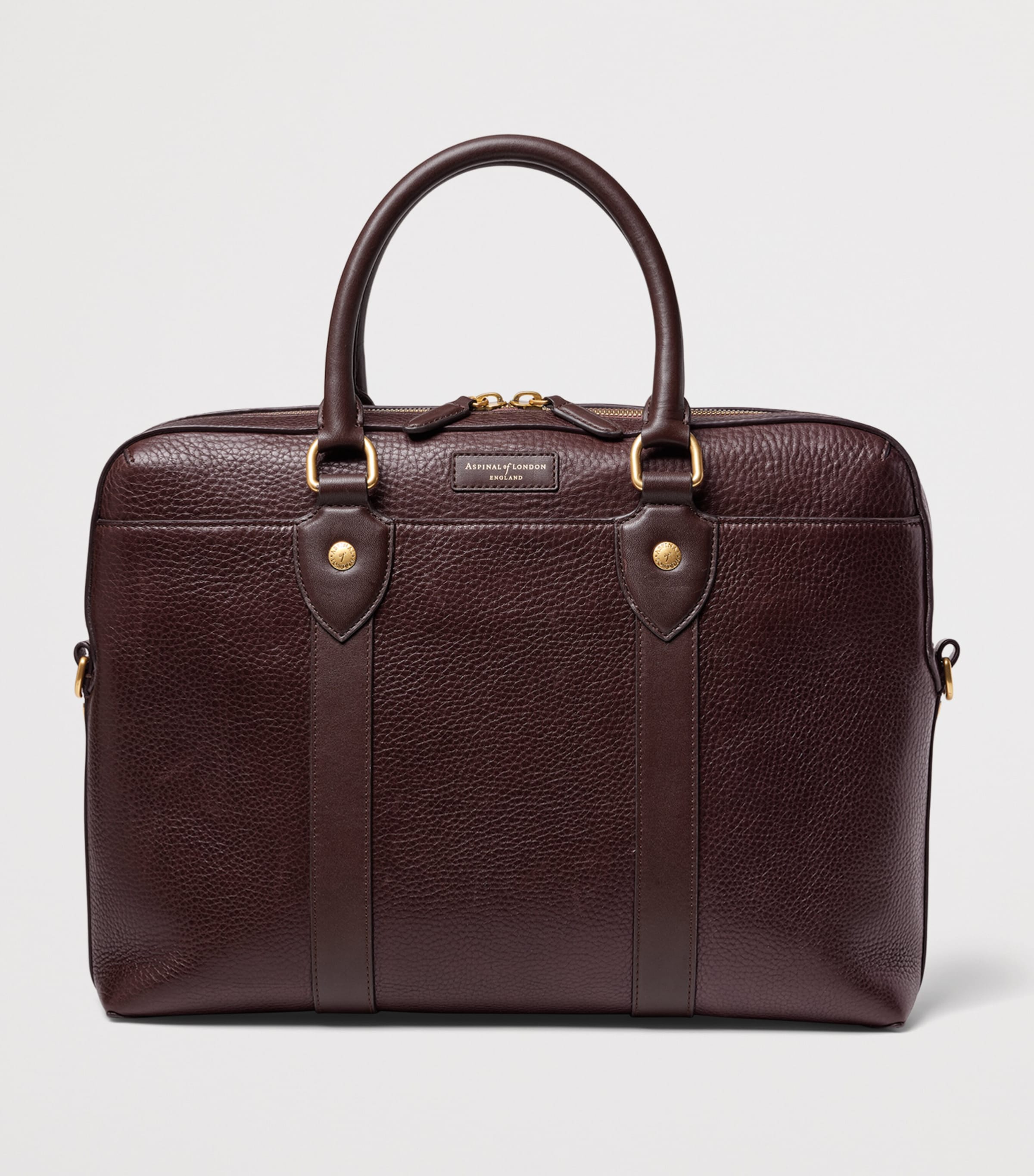 Aspinal Of London Leather The Hudson Briefcase Conker Image 2