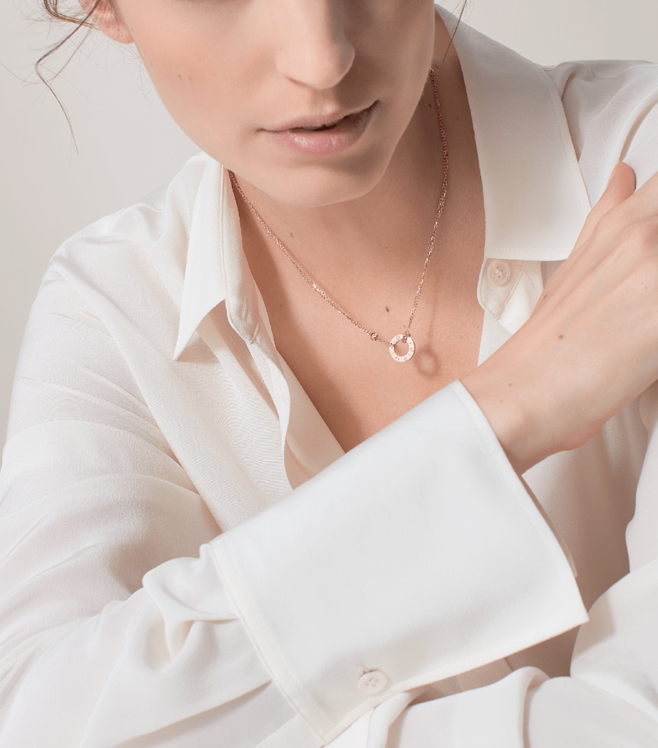 Rose Gold and Diamond LOVE Necklace ROSE GOLD Image 5