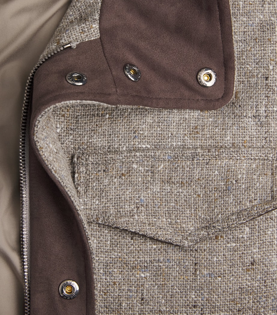 Herno Mens Wool Hybrid High-Neck Jacket Taupe Image 6