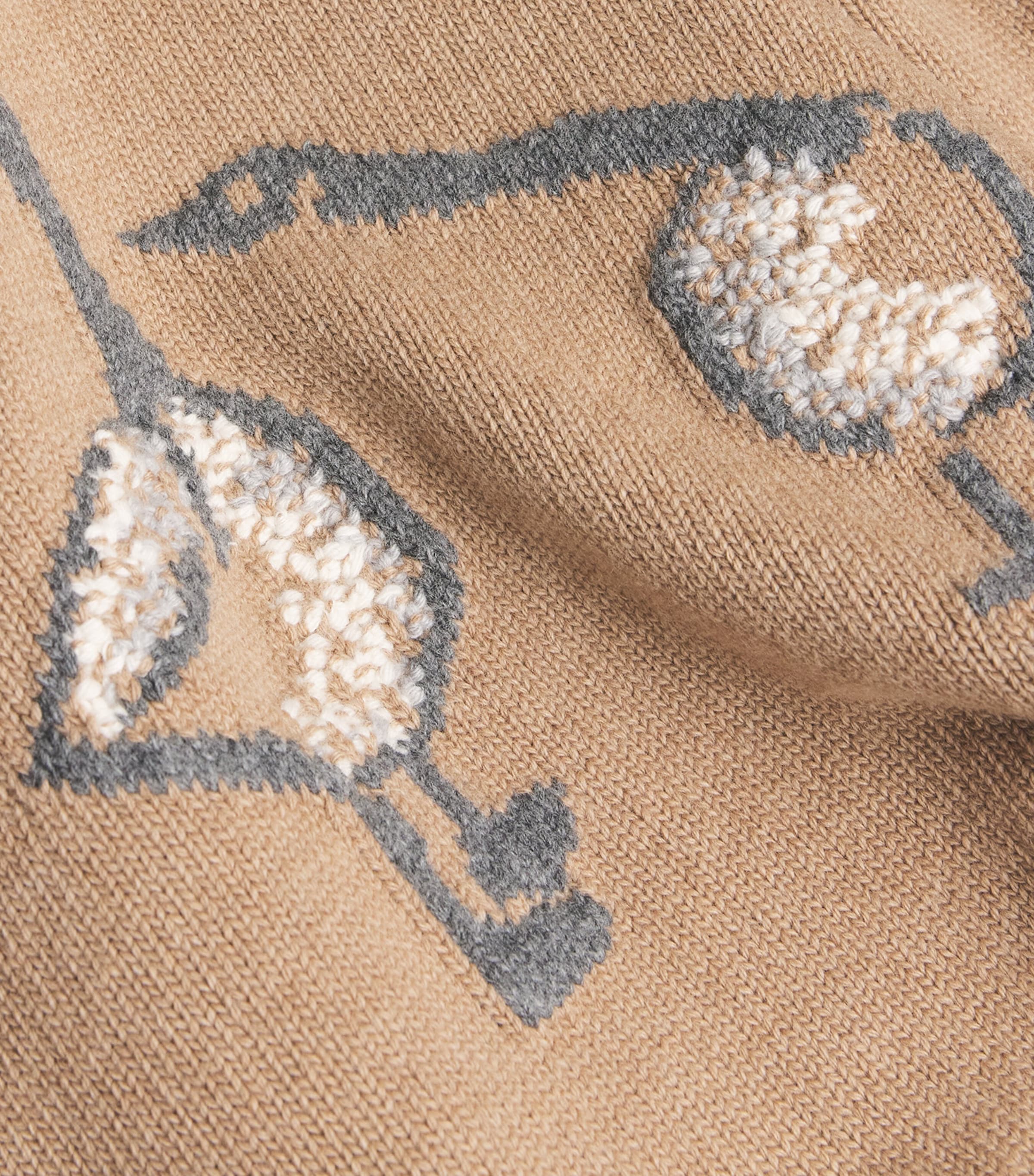 Merino Wool Geese Half-Zip Jumper MED BROWN Image 5