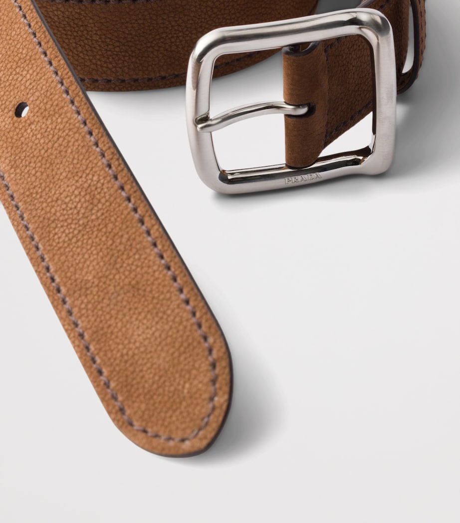 Prada Nubuck Leather Belt Brown Image 3