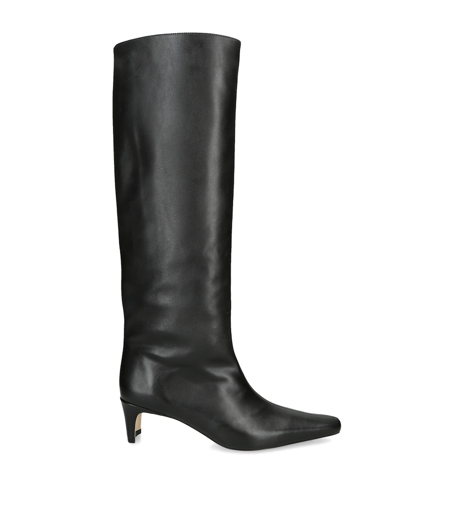 STAUD Leather Wally Knee-High Boots 55 Black Image 1