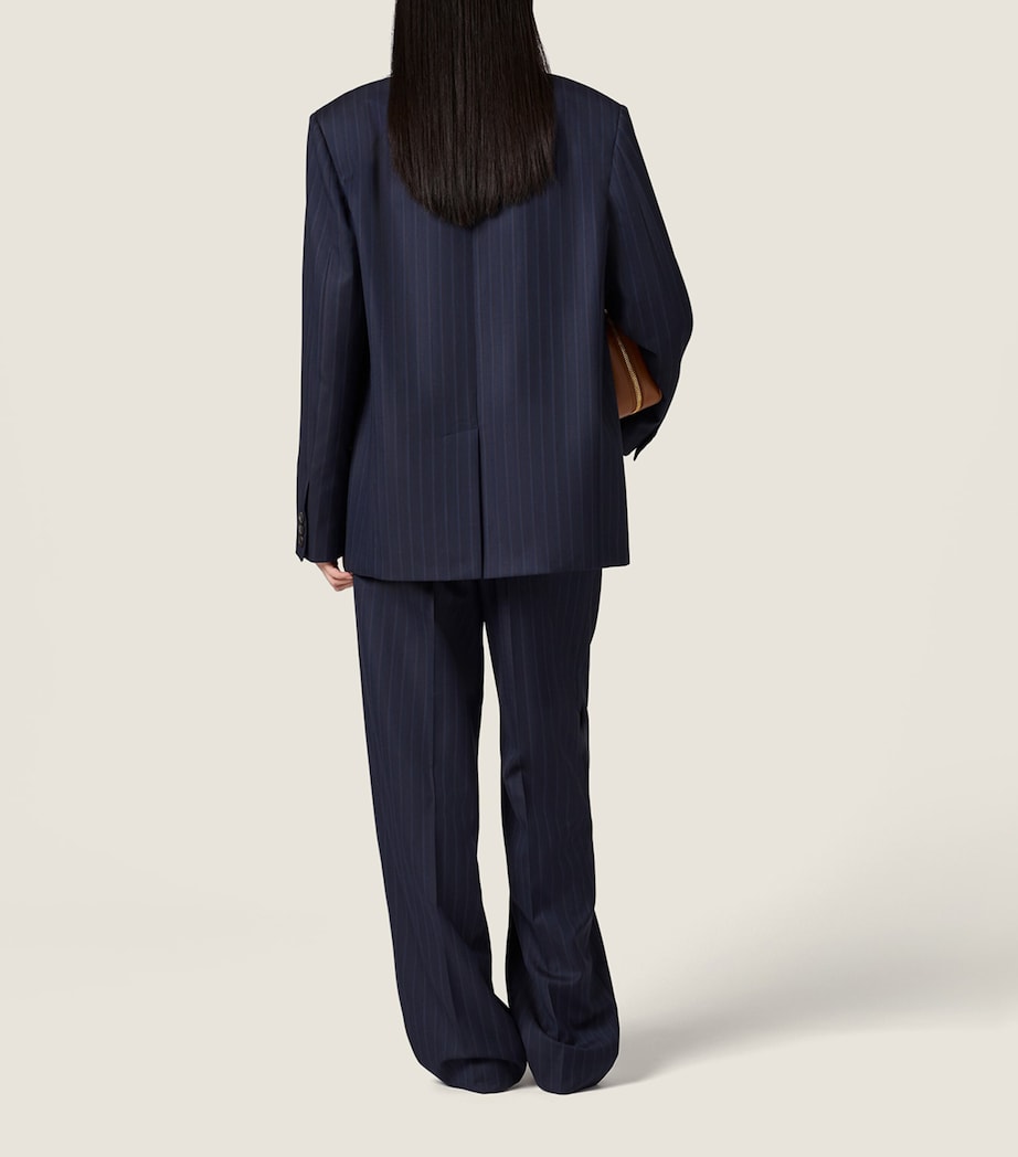 Miu Miu Womens Wool Pinstripe Blazer Image 3