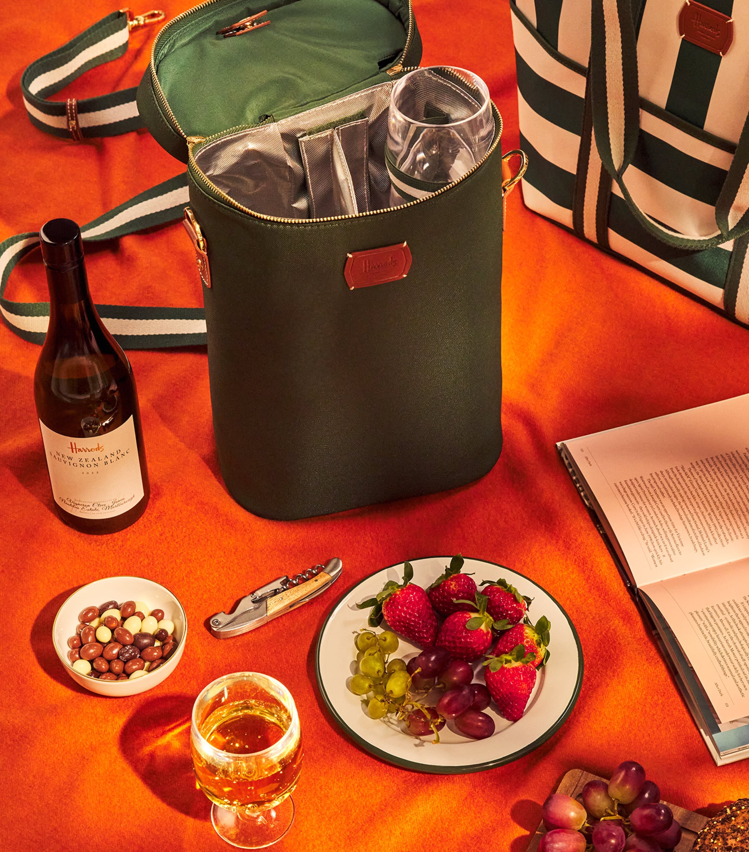 Wine Bag Set HARRODS GREEN Image 4