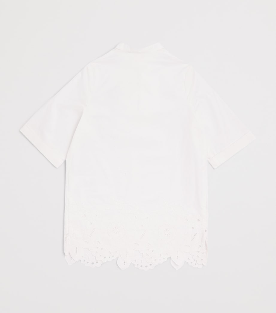 Zimmermann Kids Cotton Embroidered Indra Dress (2-12 Years) Ivory Image 2