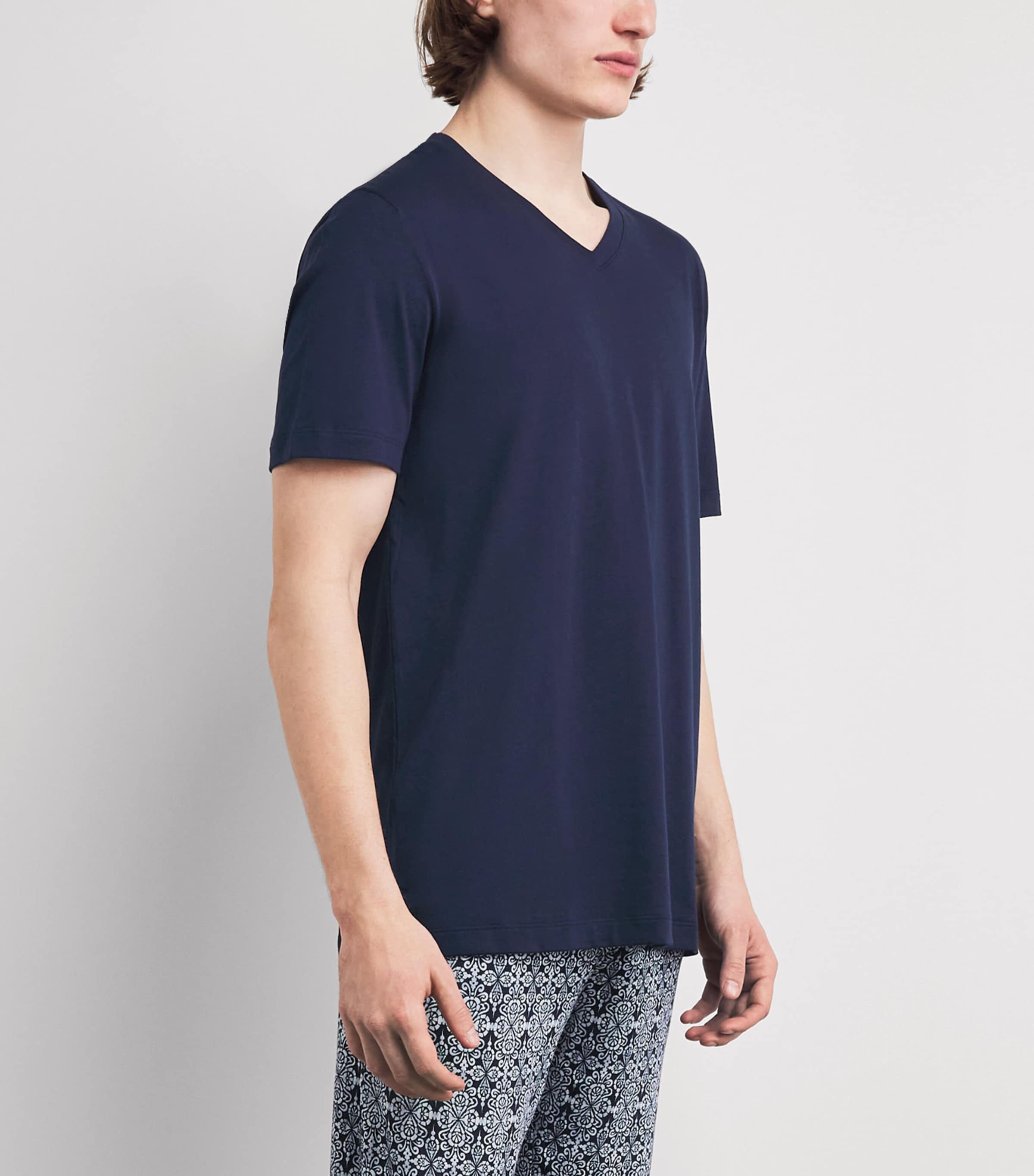 Hanro Mens Cotton Night & Day T-Shirt Deep Navy Image 4