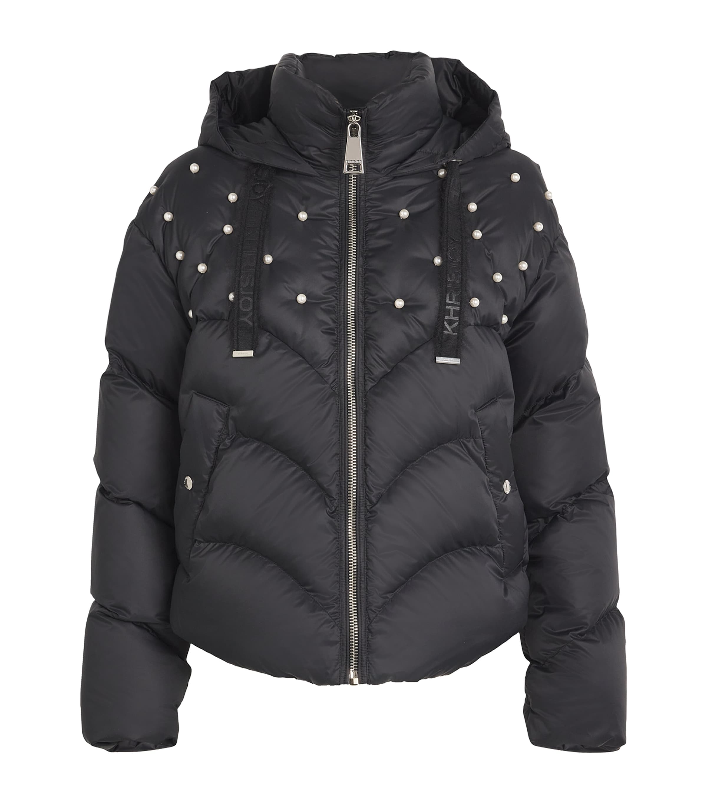 Shop Khrisjoy Down Embellished Hug Puffer Jacket In Black