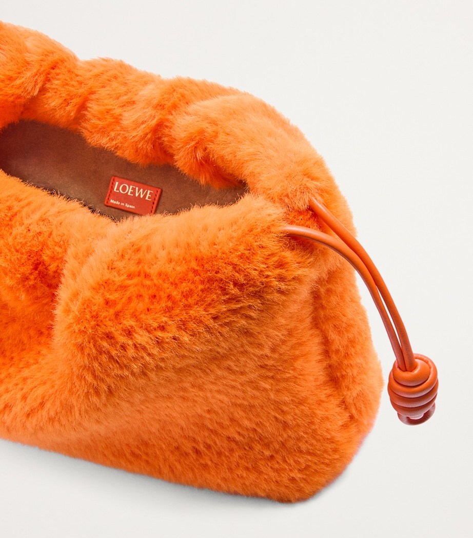 LOEWE Large Fluffy Flamenco Clutch Bag Vivid Orange Image 8