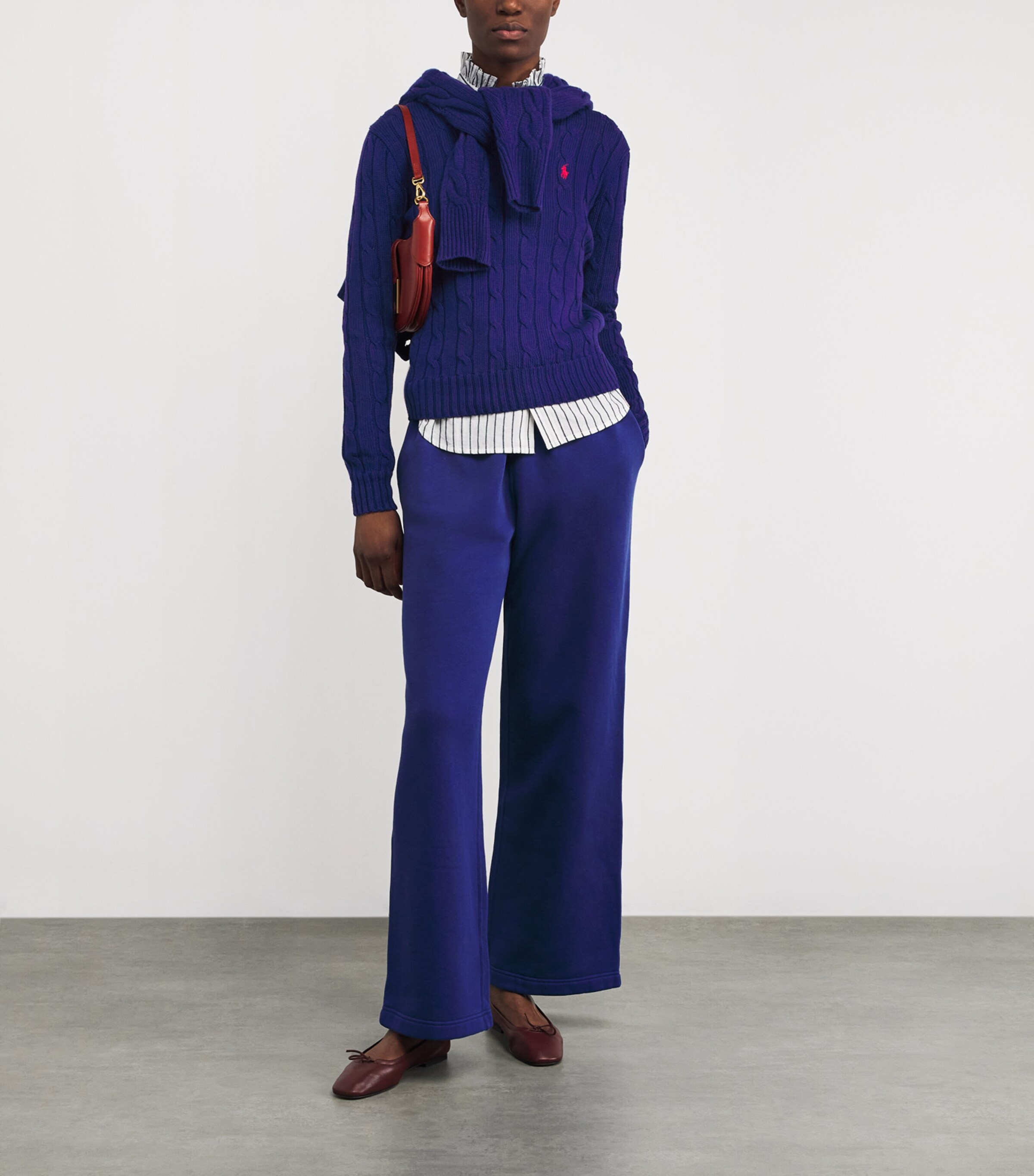 Cotton Cable-Knit Julianna Sweater FALL ROYAL Image 2