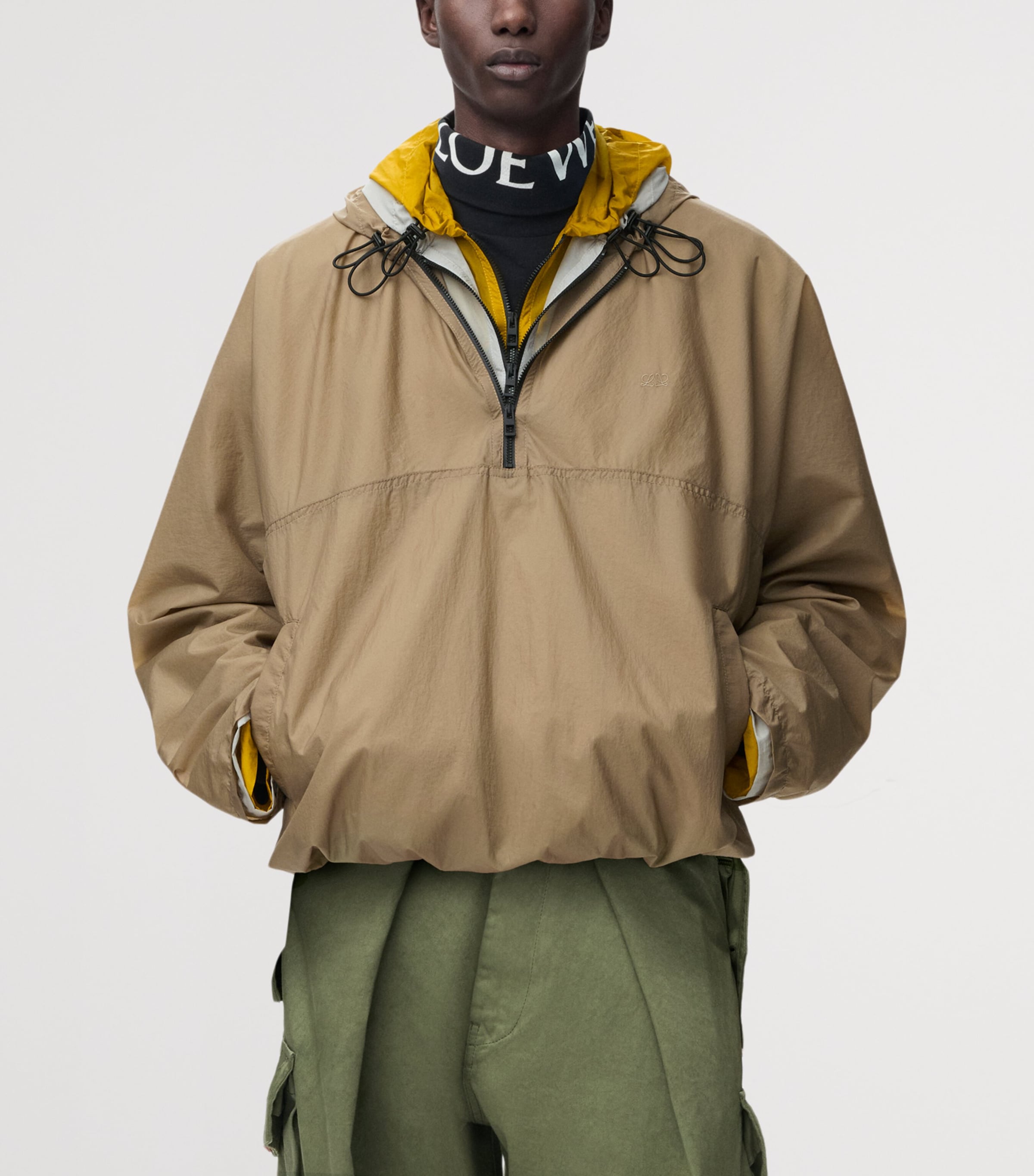 LOEWE Mens Multi-Fastening Anorak Jacket Beige Image 3