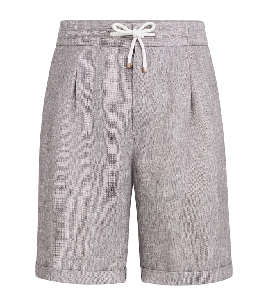 Brunello Cucinelli Mens Hemp-Linen Bermuda Shorts Image 1