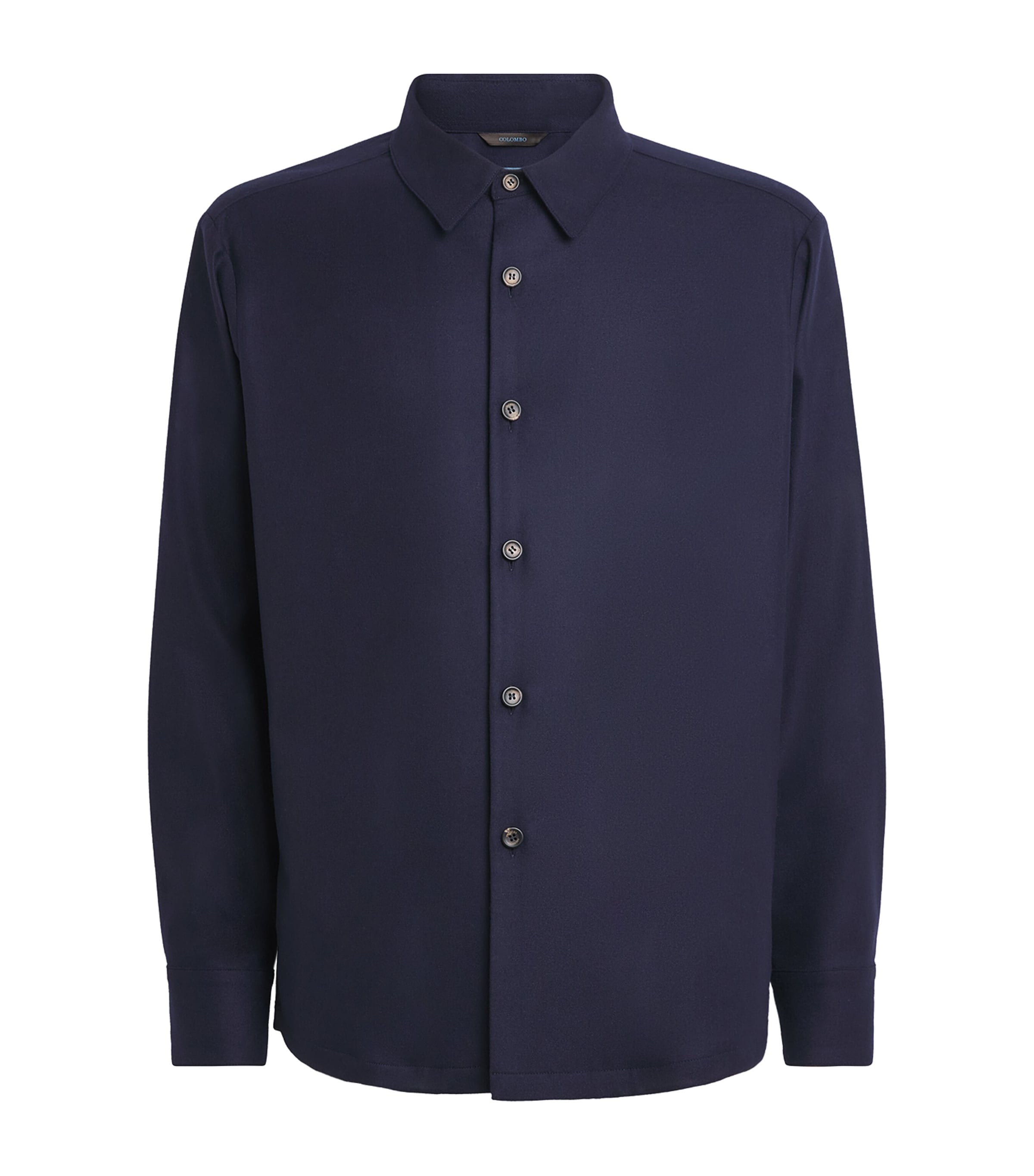 Colombo Wool-blend Button-up Shirt In Blue