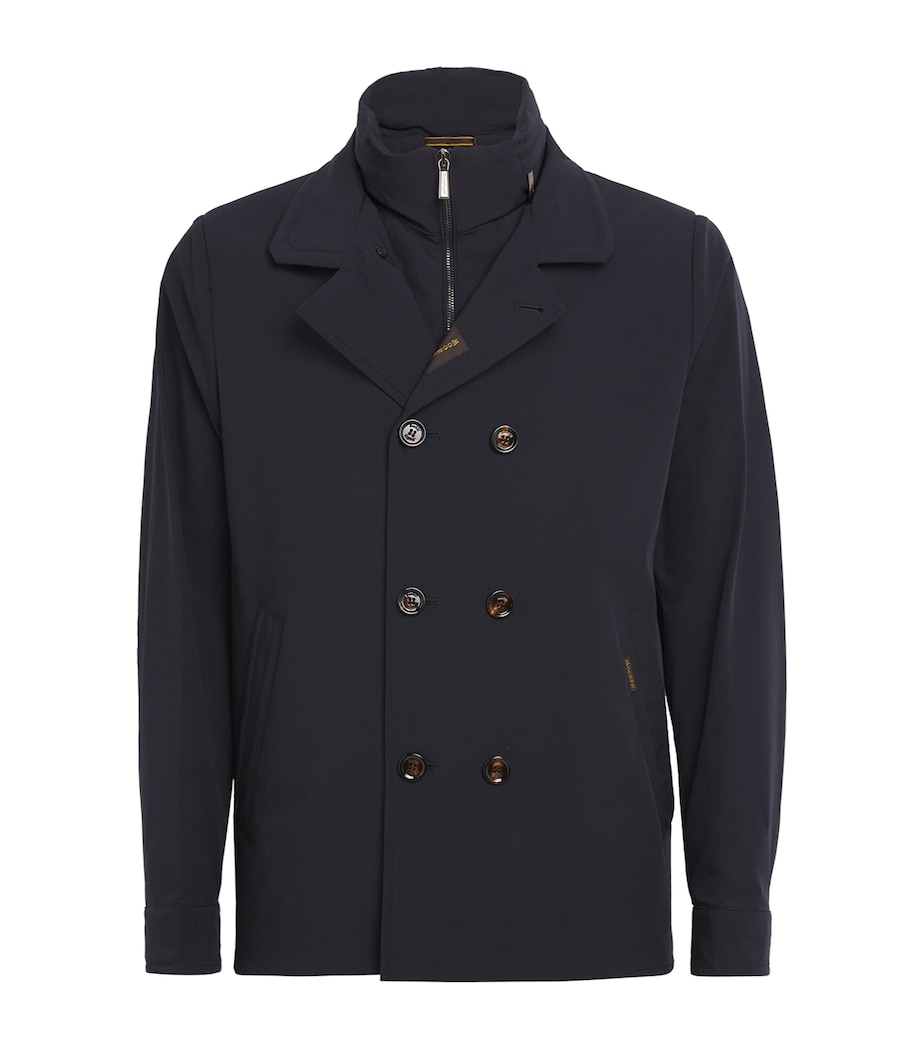 Water-Repellent Volmer-KN Pea Coat DARK BLU U0402 Image 1