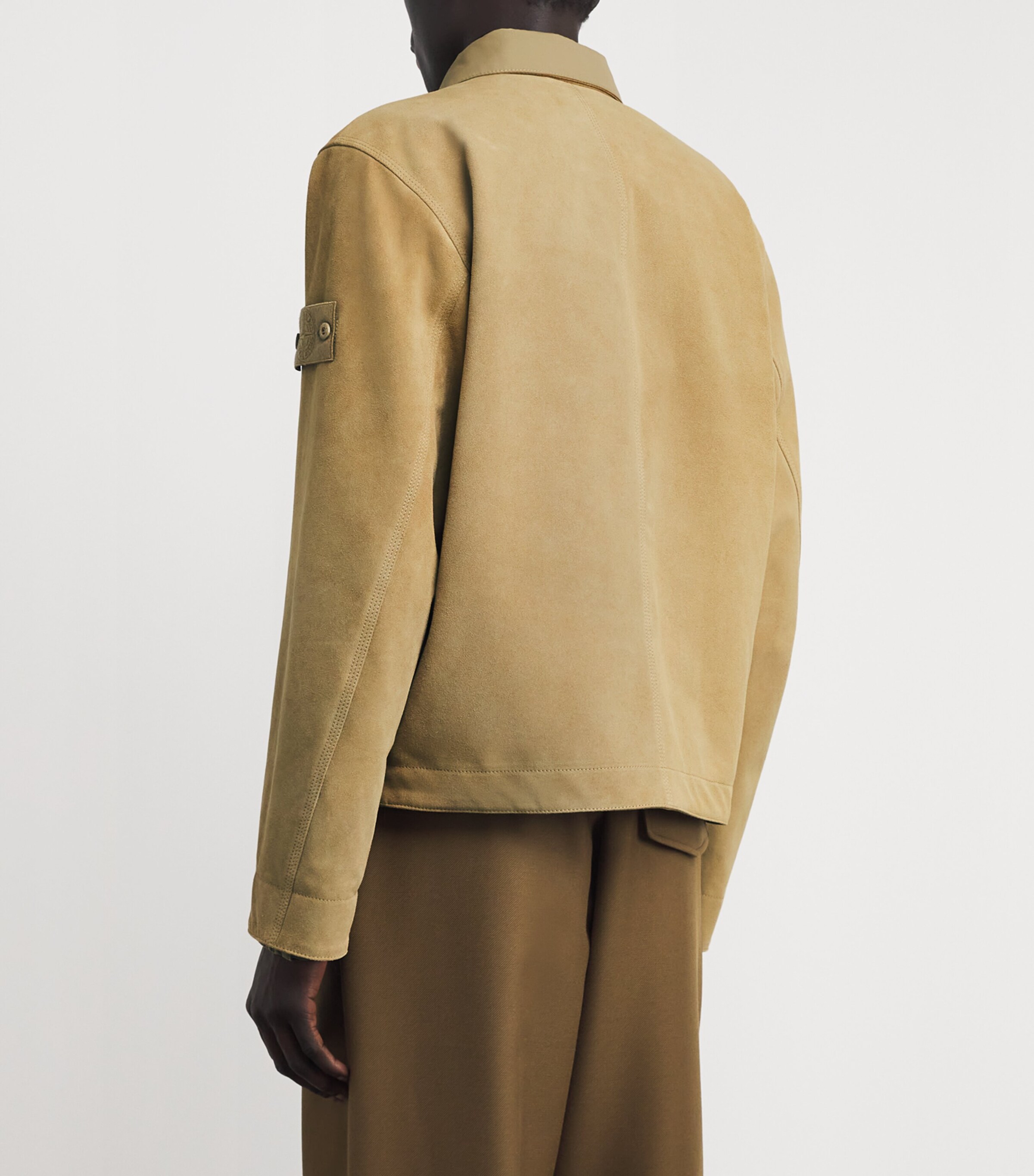 Stone Island Beige GHOST PIECE Split Leather Jacket | Harrods US