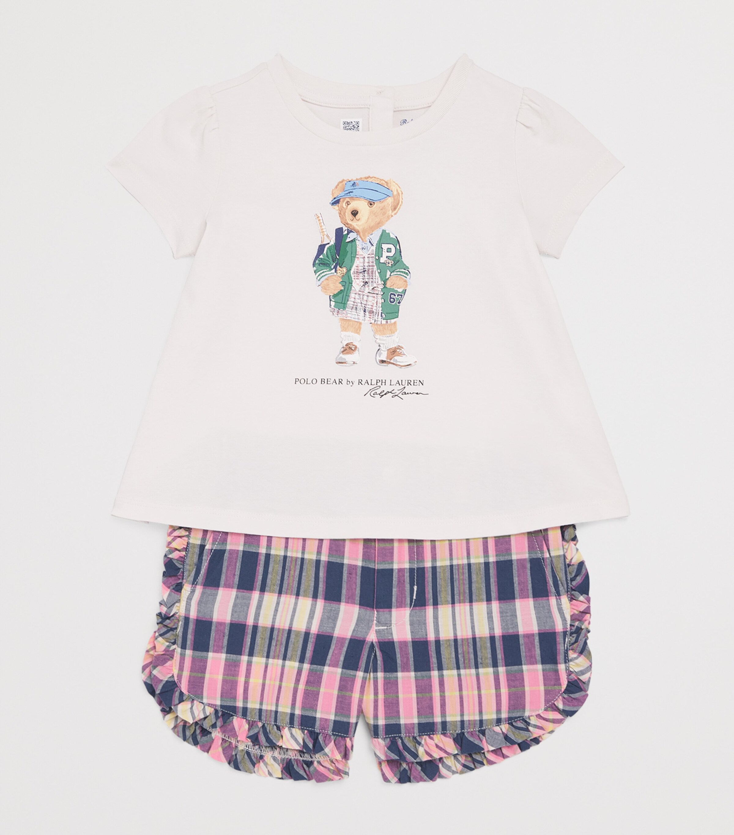 Ralph Lauren Kids Cotton Polo Bear Graphic T-Shirt and Shorts Set (3-12 Months) Nevis Yllw Nvy Image 3