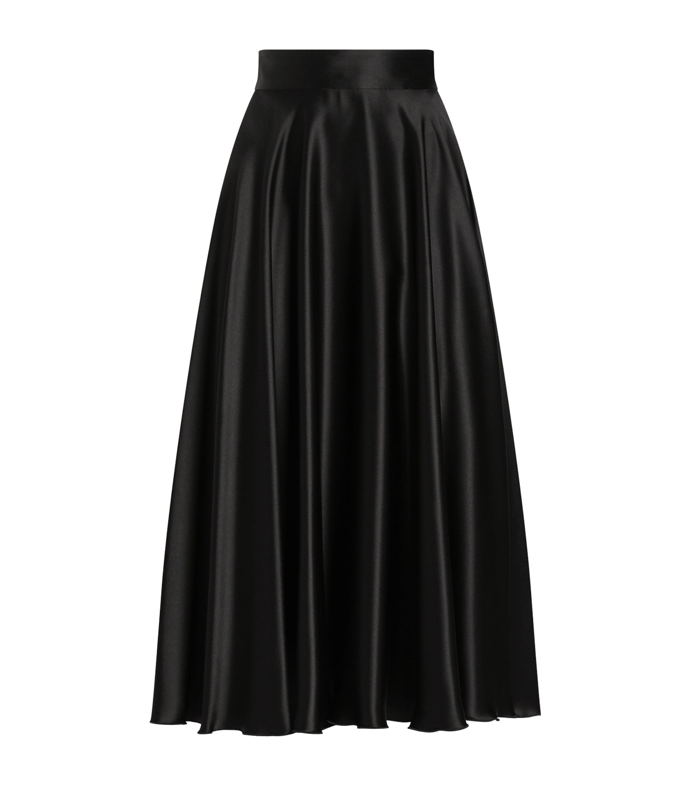 Dolce & Gabbana Silk Satin Calf-length Circle Skirt
