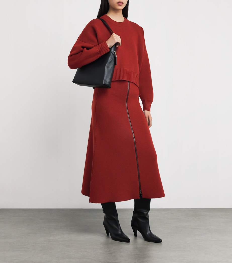 Cashmere A-Line Skirt SG4463 OXBLOOD Image 2