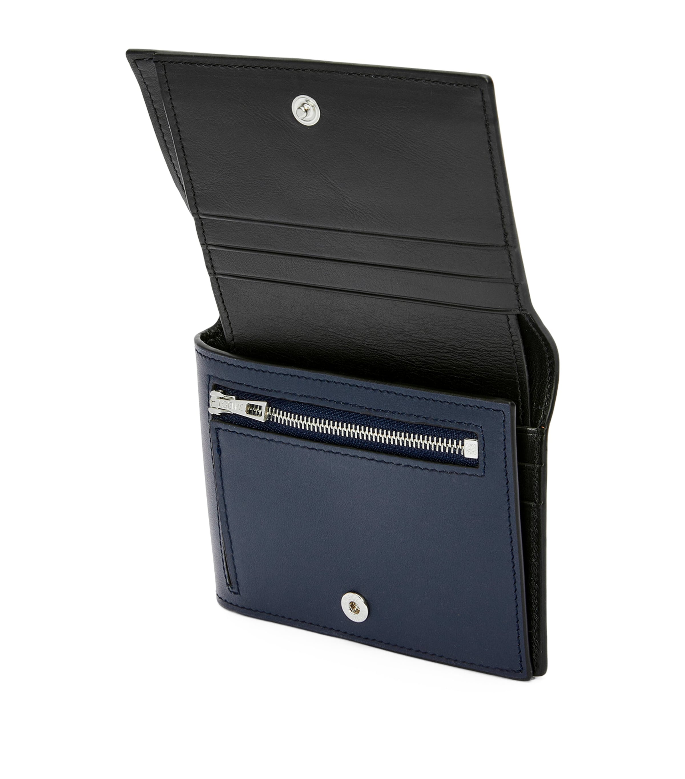 LOEWE Calfskin Folded Wallet Deep Navy/black Image 3