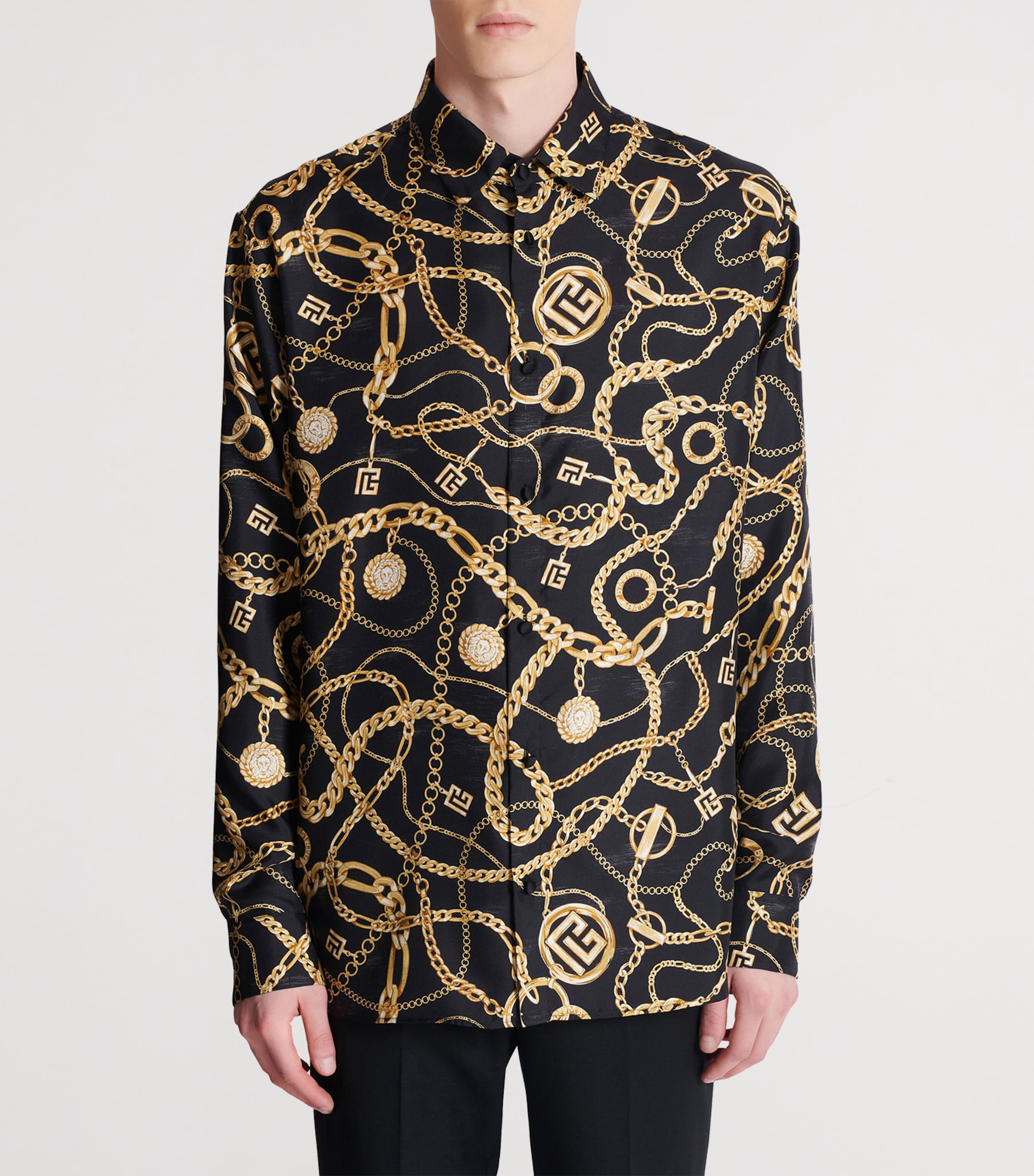 Silk Chain Print Shirt EAD NOIR/OR Image 4