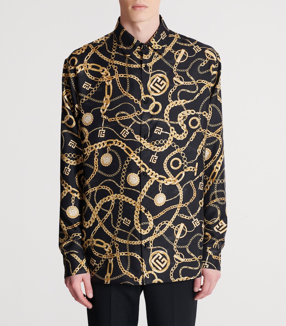 Silk Chain Print Shirt EAD NOIR/OR Image 4