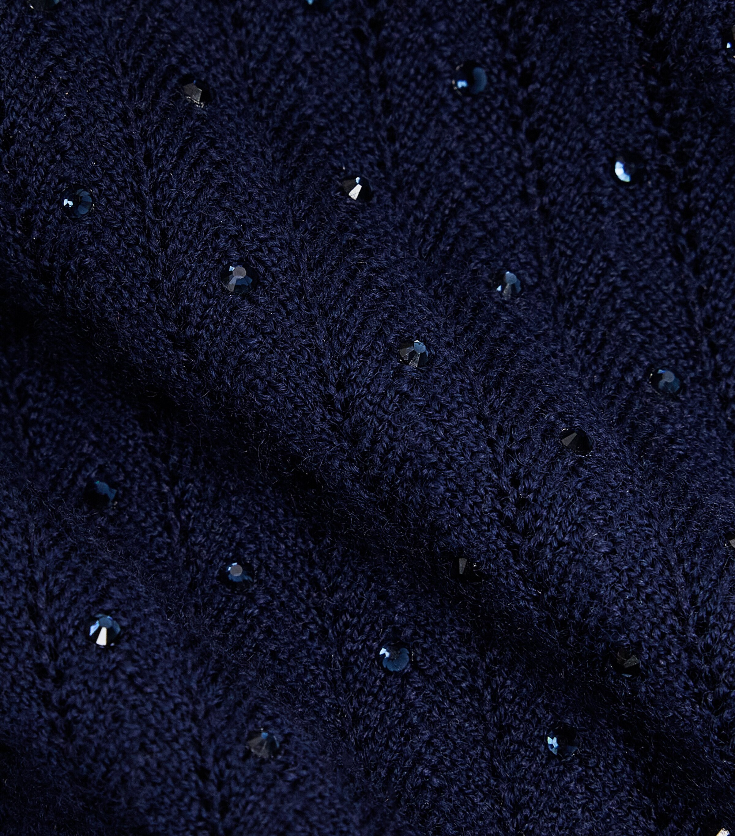 Maje Womens Wool-Blend Embellished Sweater Navy Image 6