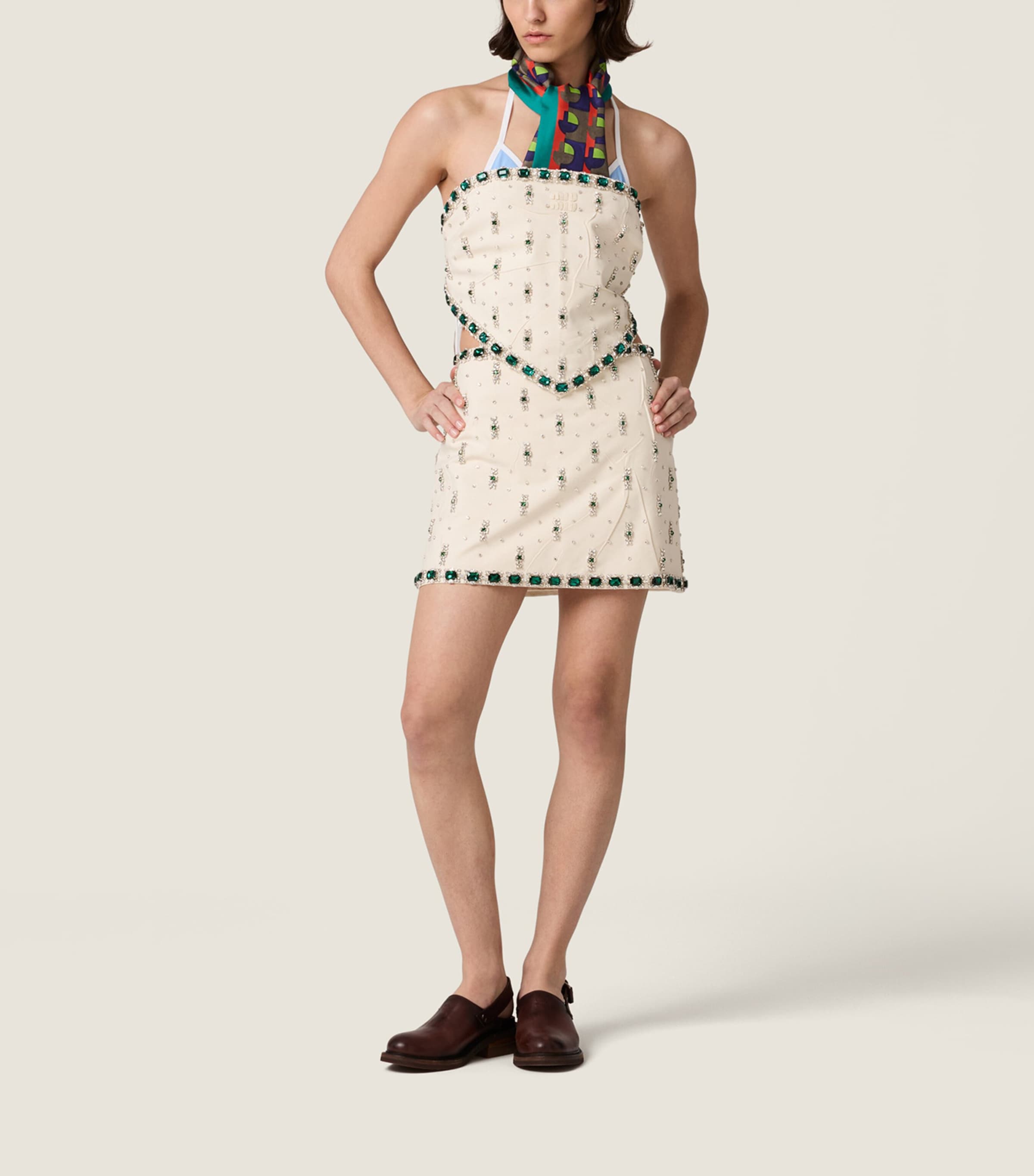 Miu Miu Womens Cotton Embellished Top Image 2
