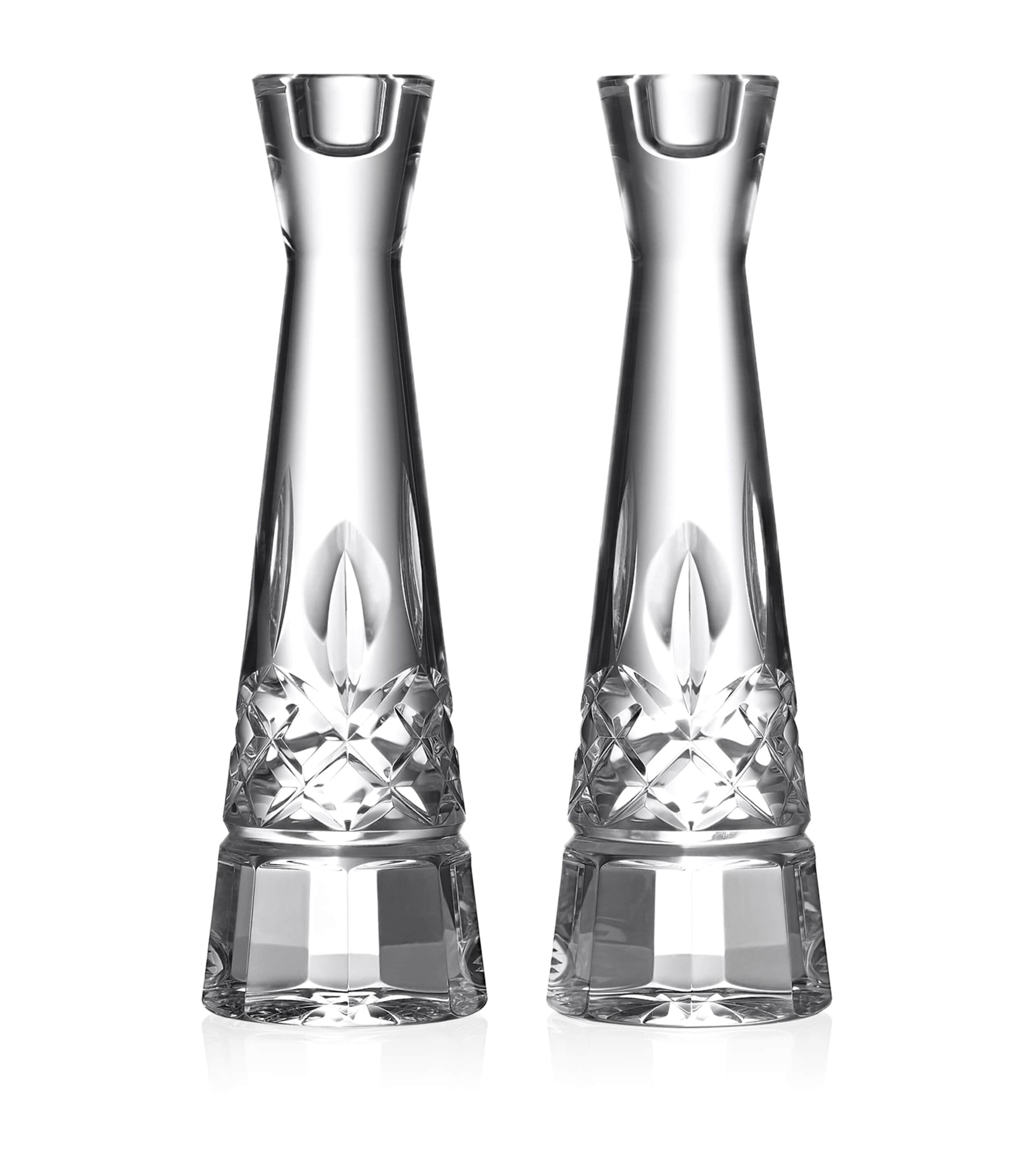 Waterford Set Of 2 Lismore Essence Candlesticks In Clear