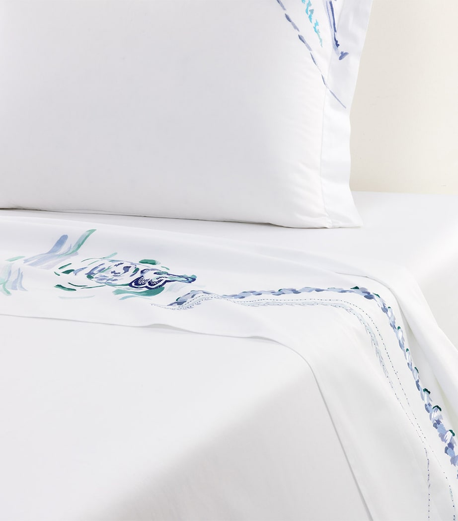 Yves Delorme Couture Pima Cotton Abysses Emperor Flat Sheet (300cm x 320cm) Image 2