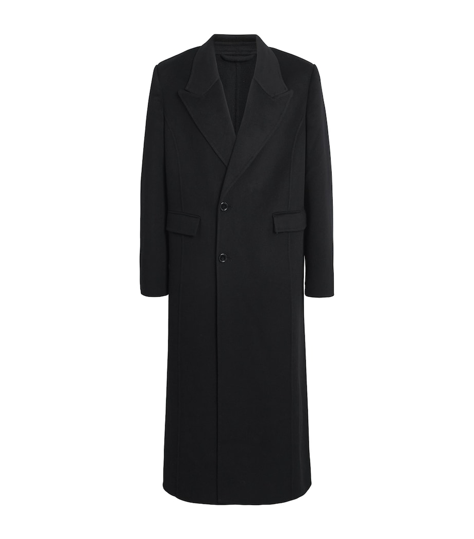 Séfr Mens Wool-Cashmere Overcoat Black Image 1