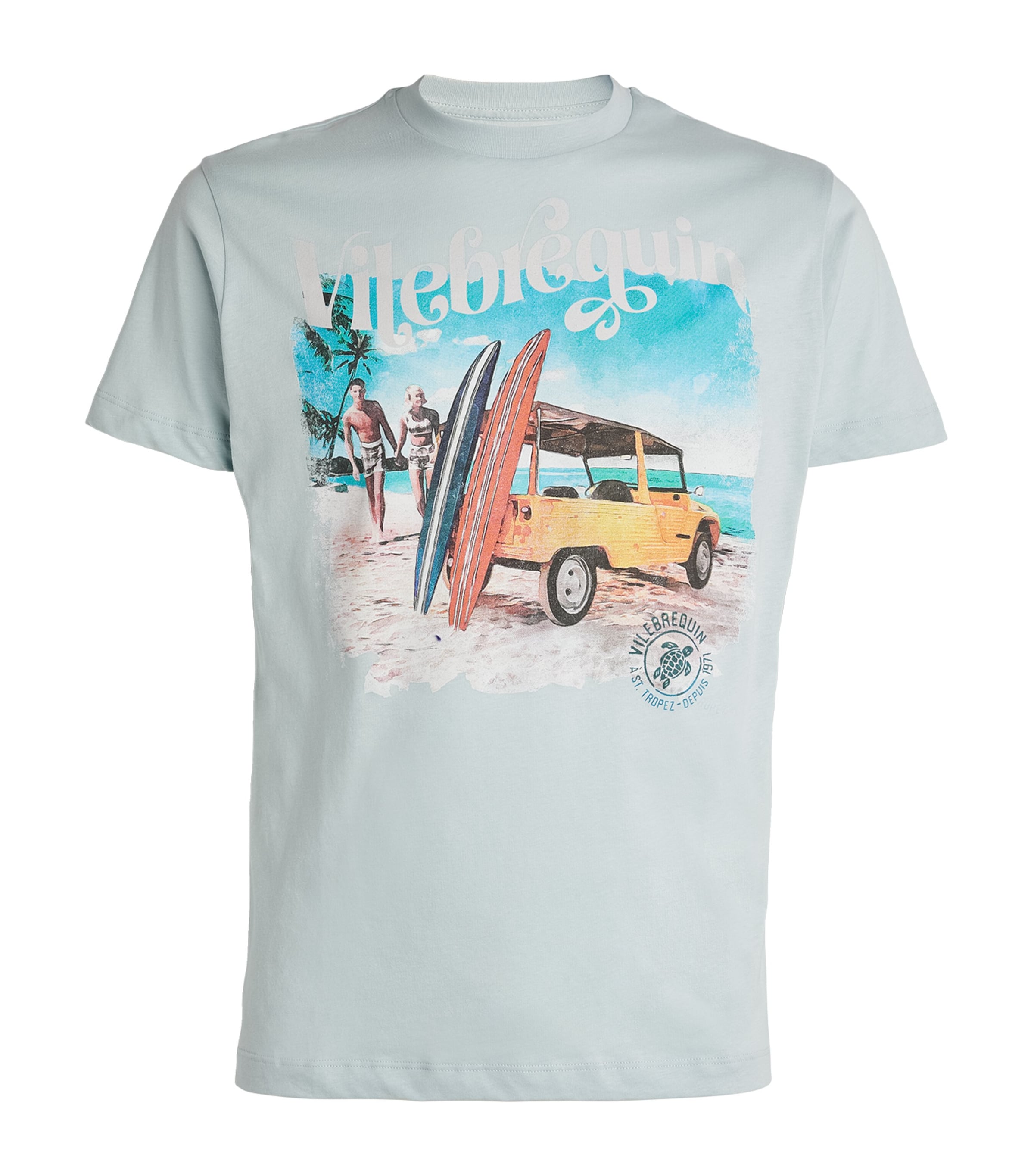 Shop Vilebrequin Cotton Graphic T-shirt In Blue