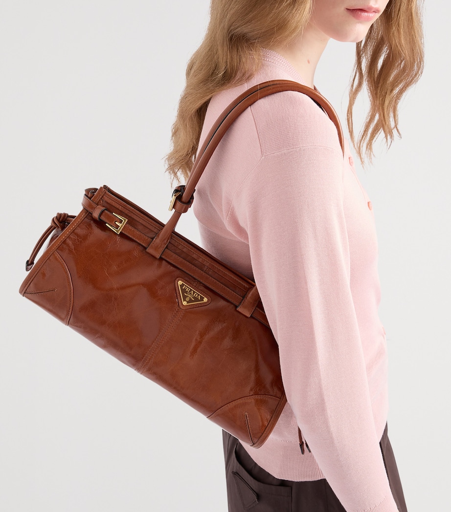 Prada Medium Leather Bonnie Top-Handle Bag Image 8