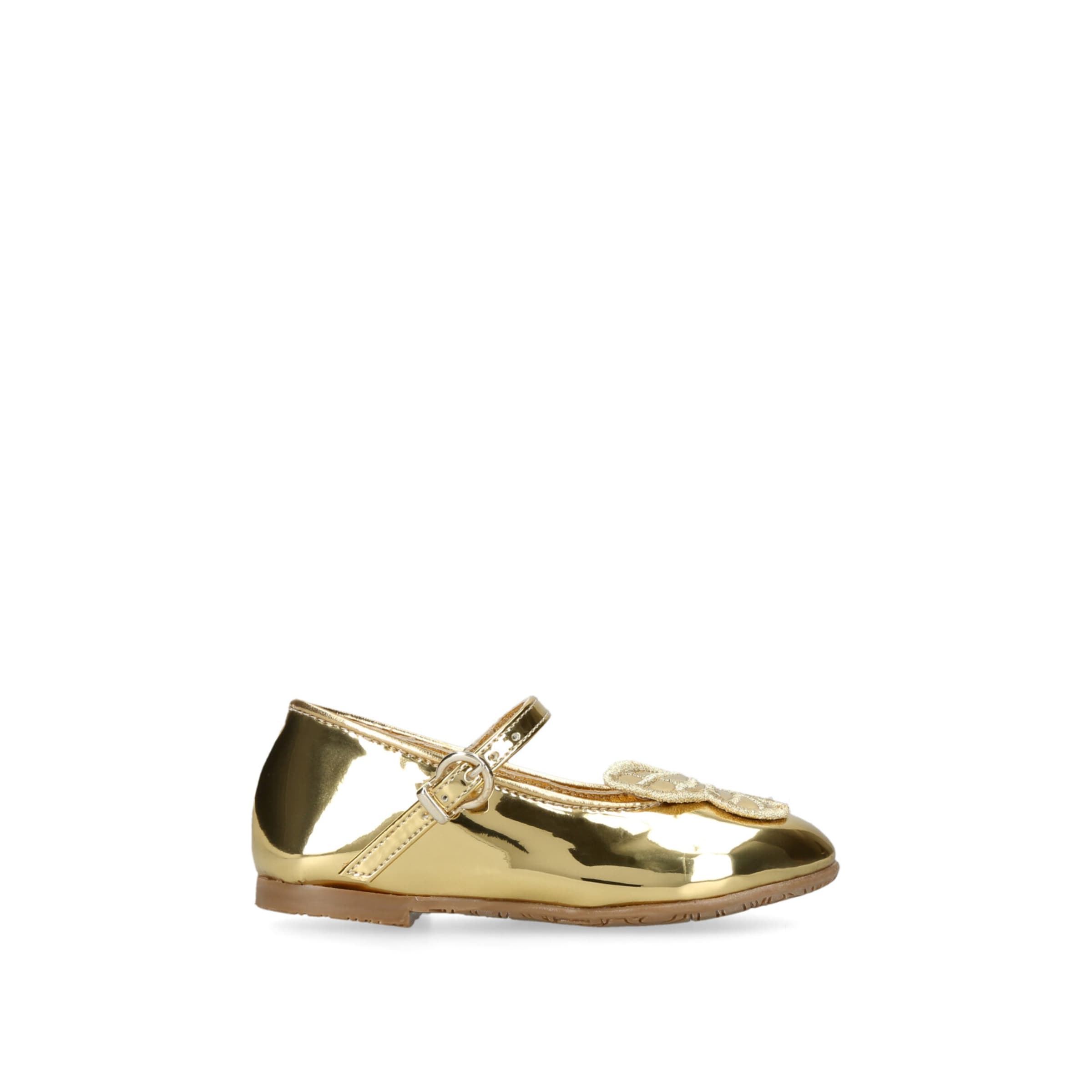 Sophia Webster Mini Kids' Embroidered Butterfly Ballet Flats In Gold