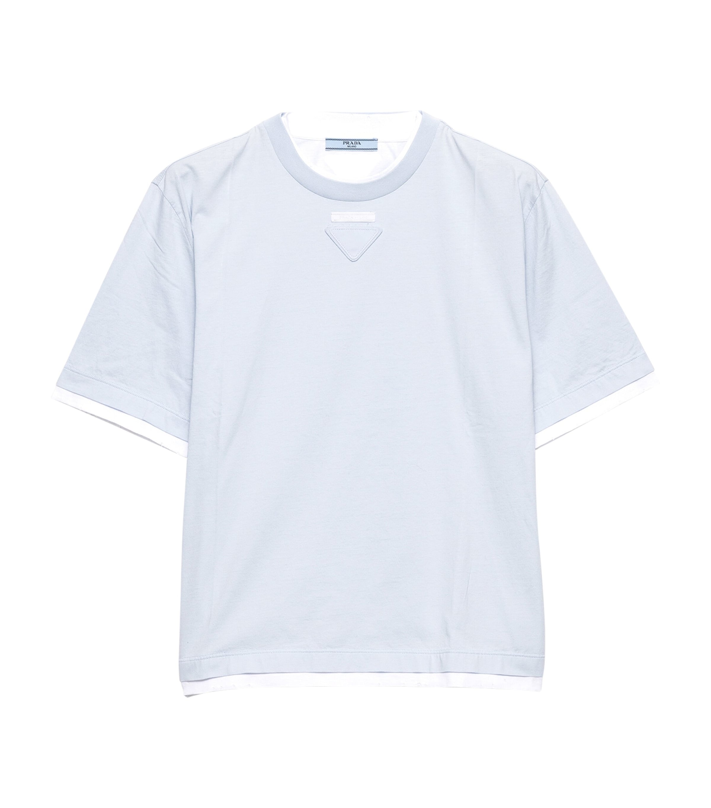 Prada Turquoise Cotton Jersey Triangle T-Shirt | Harrods UK