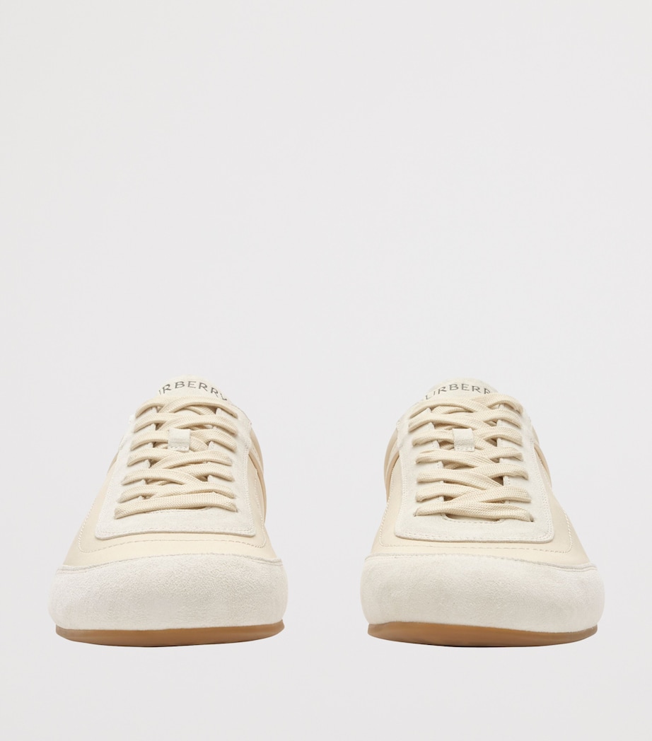Burberry Leather Runner Low-Top Sneakers Dove Beige Image 4