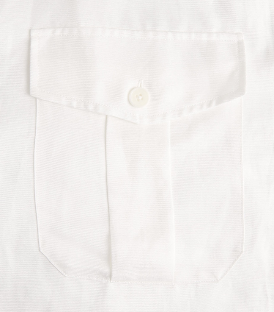 ANINE BING Womens Edith Cropped Shirt Ivory Image 6