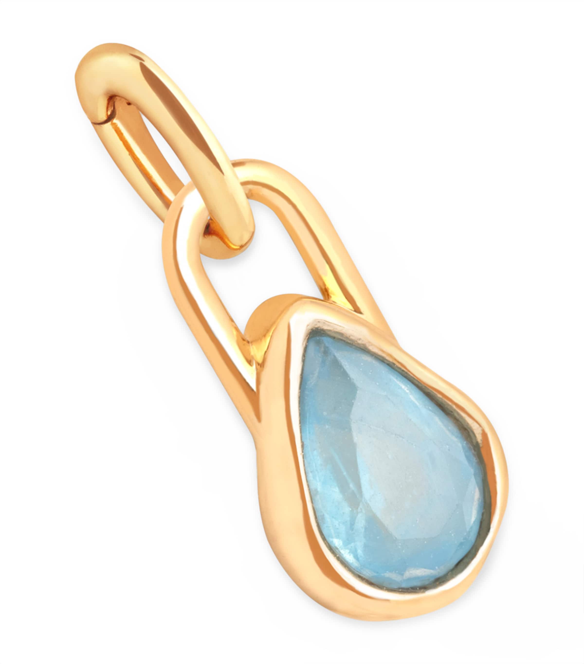 Astrid & Miyu Womens March 18ct Gold-plated Sterling-silver And Aquamarine Birthstone Charm 18ctgoldplatedsilver In Gold