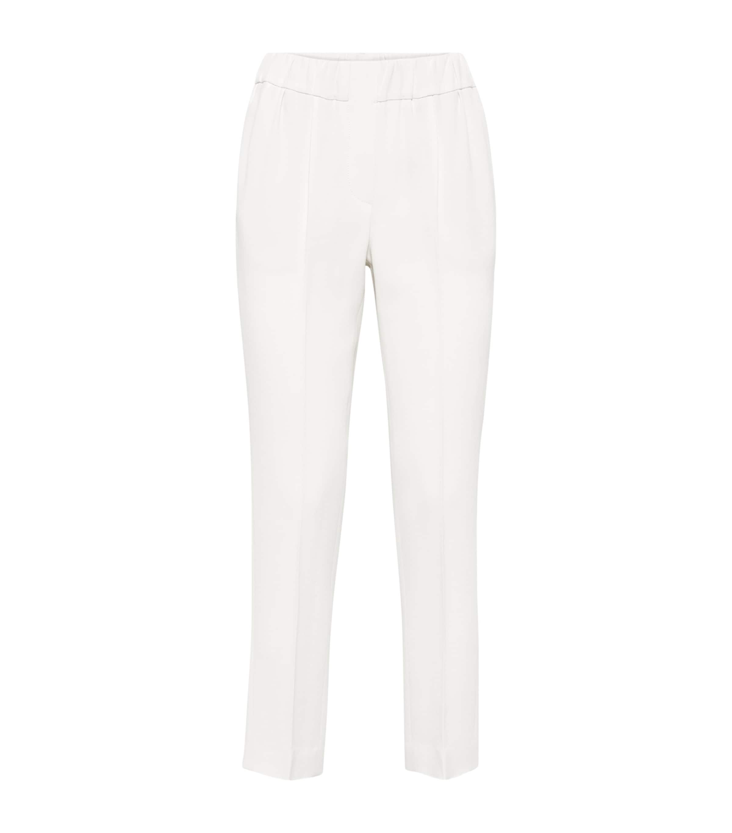 Brunello Cucinelli Crepe Cady Slim Trousers In White