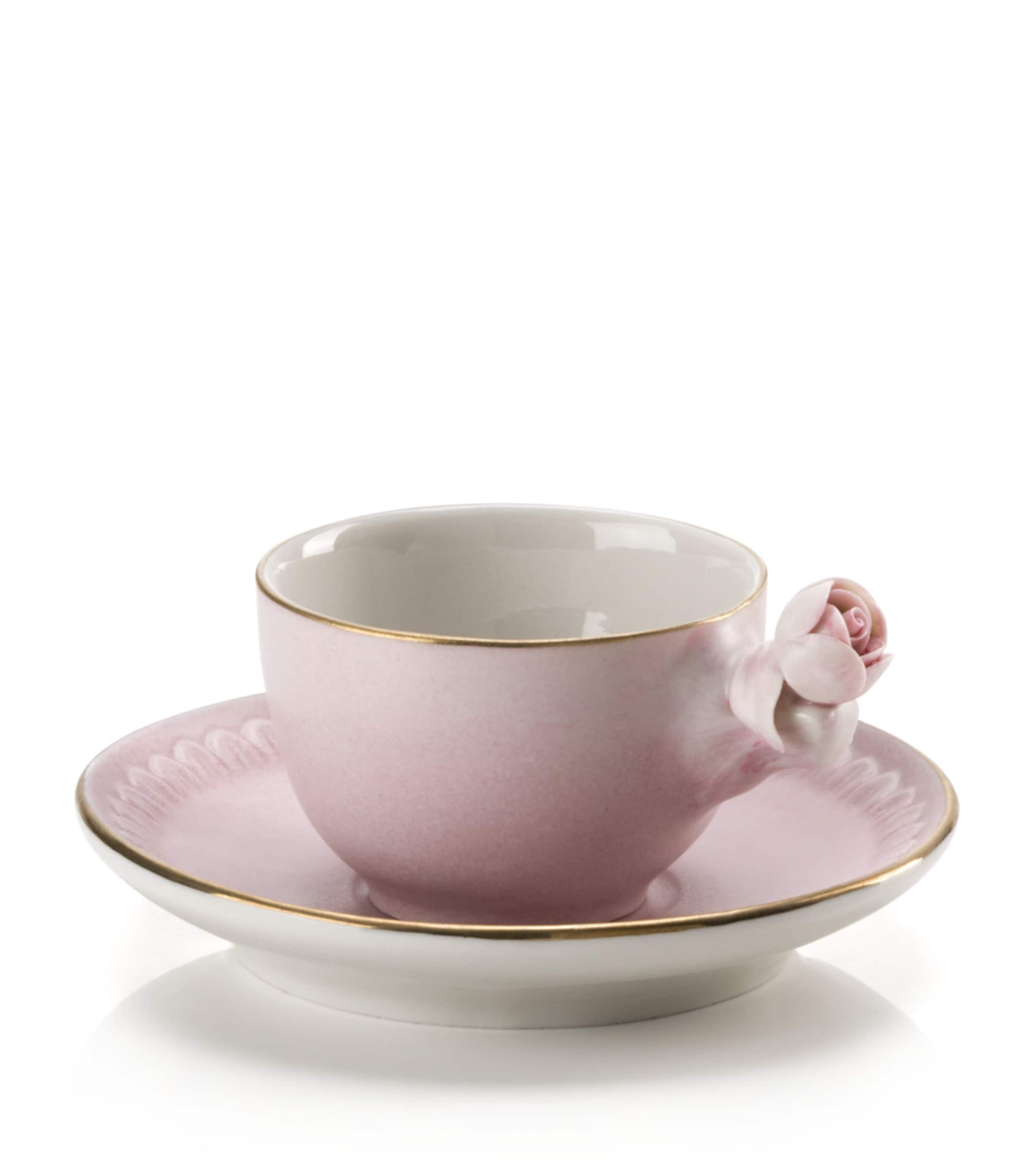 VILLARI Coffee Cup and Saucer Rose Image 1
