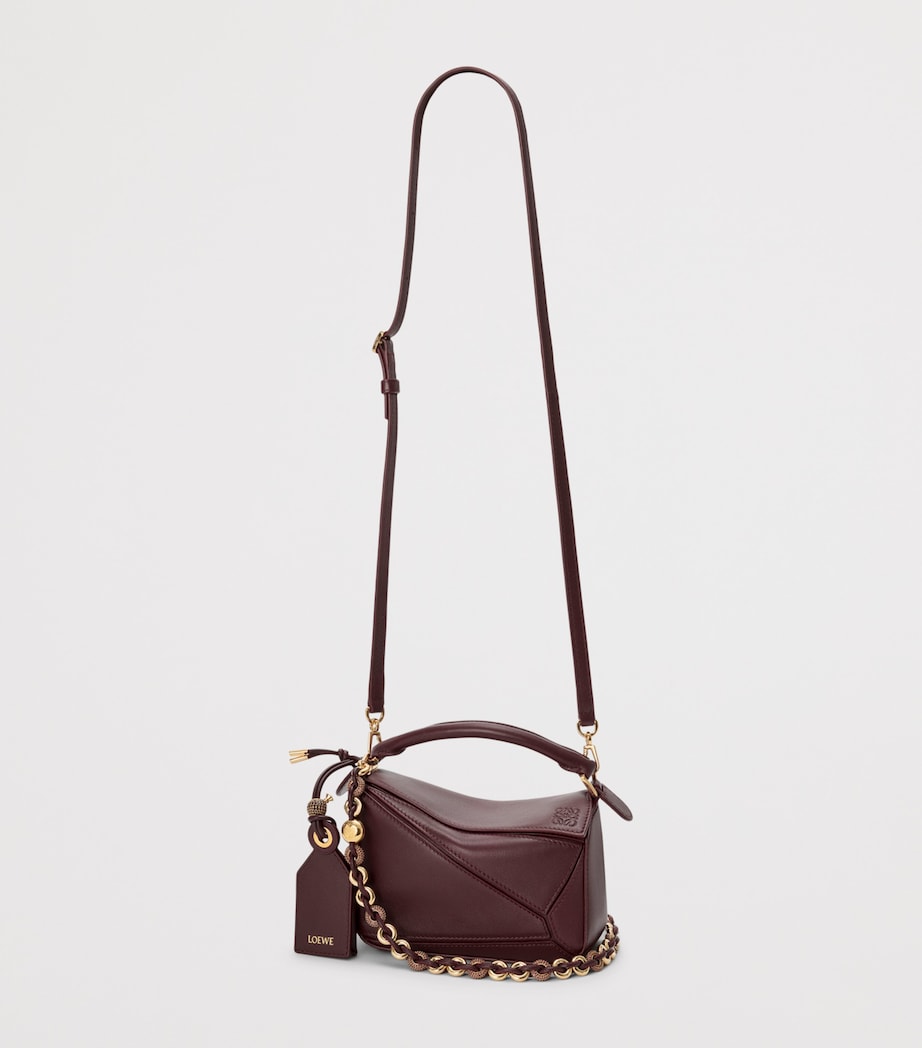 Mini Leather Puzzle Top-Handle Bag DARK BURGUNDY Image 10