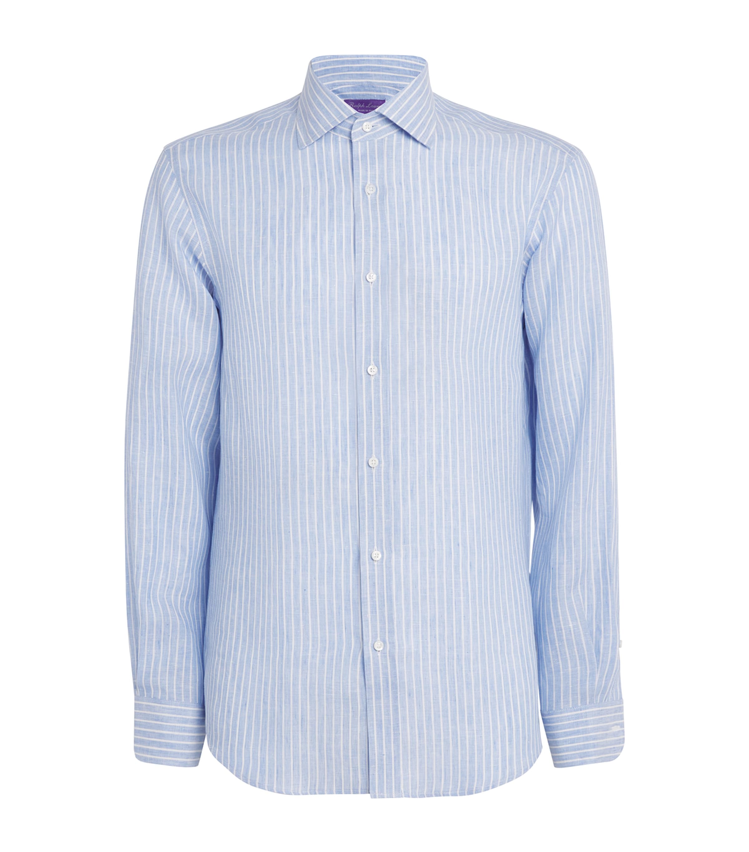Ralph Lauren Linen Stripe Shirt In Blue