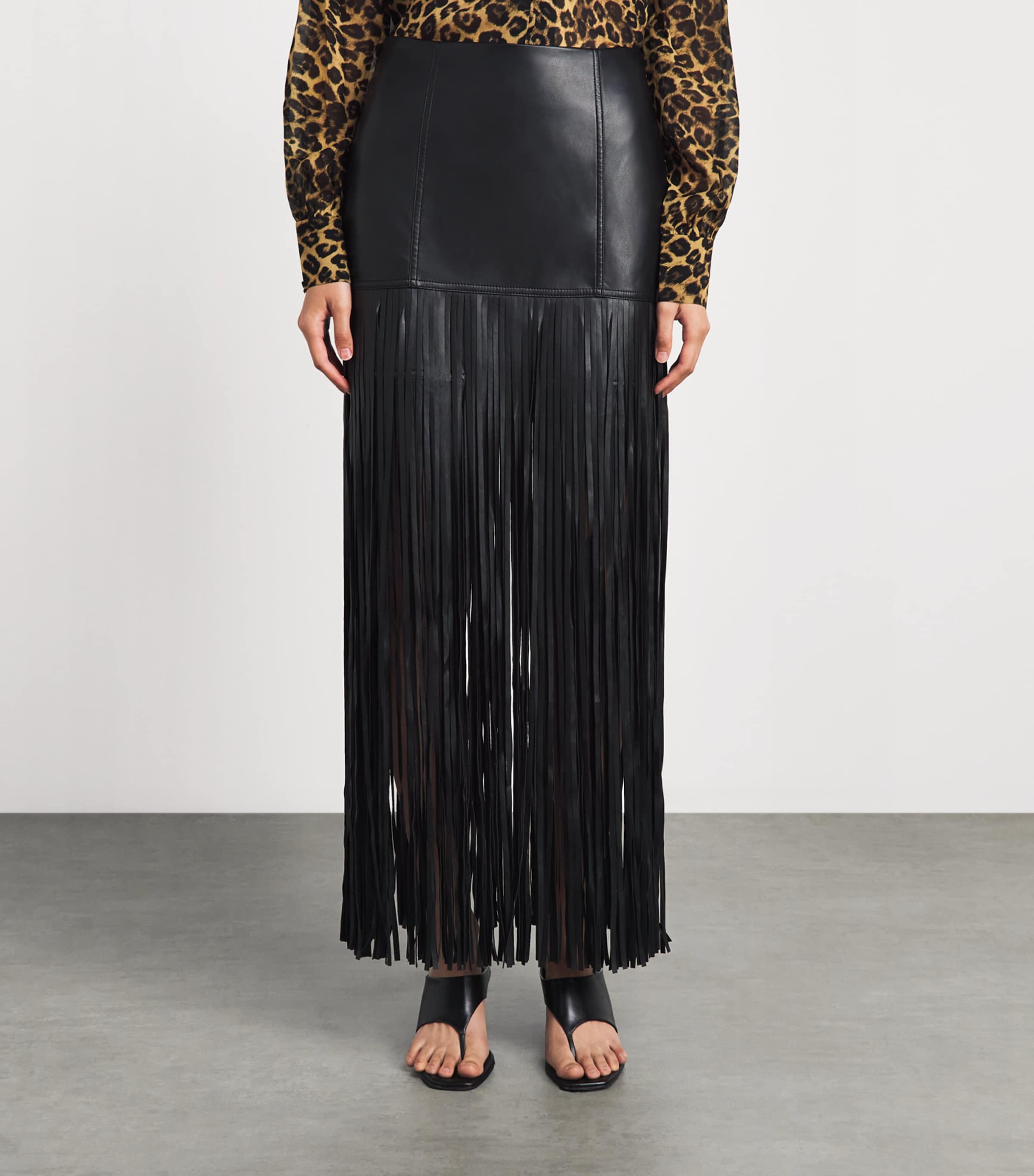 Toccin Womens Fringe Soren Mini Skirt Jet Image 4