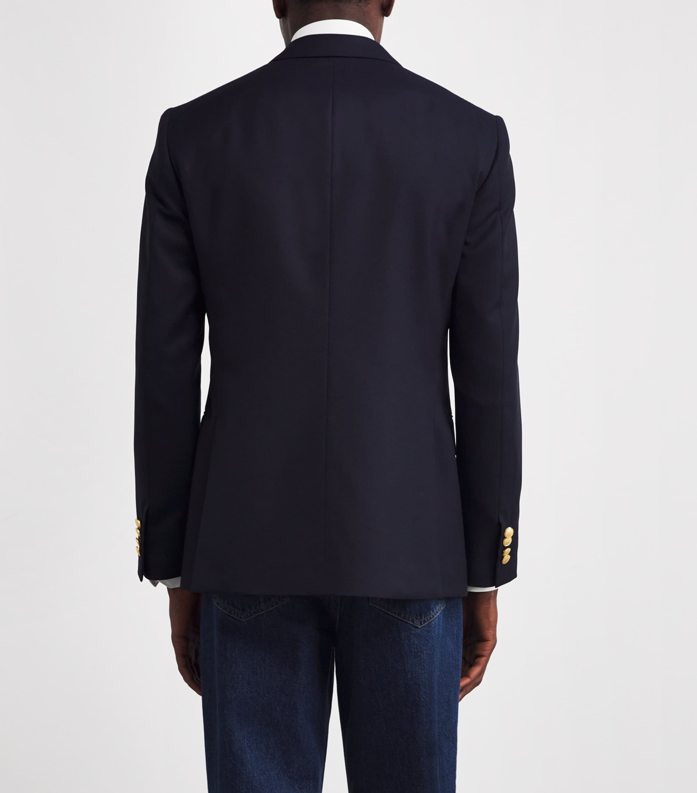 Pal Zileri Mens Wool Double-Breasted Vicenza Blazer Blue Navy Image 4