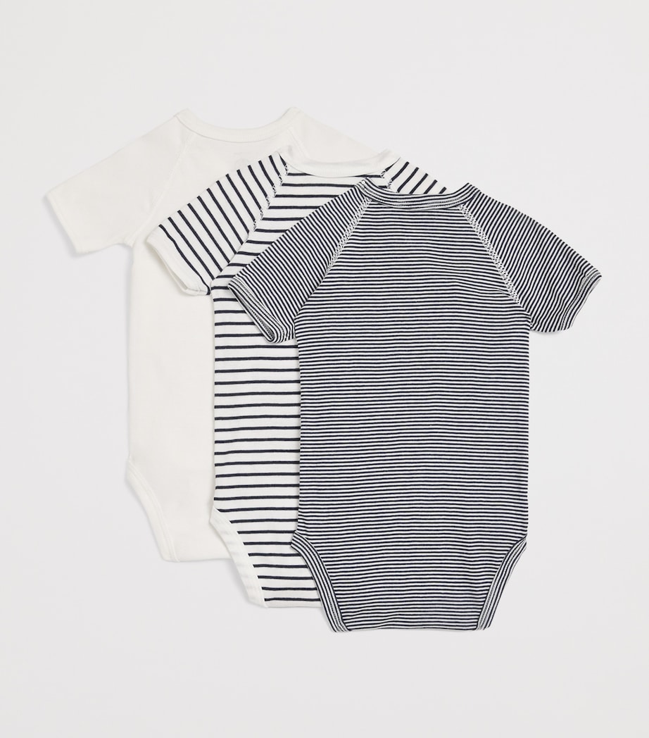 Petit Bateau Set of 3 Cotton Bodysuits (Newborn - 12 Months) Image 2